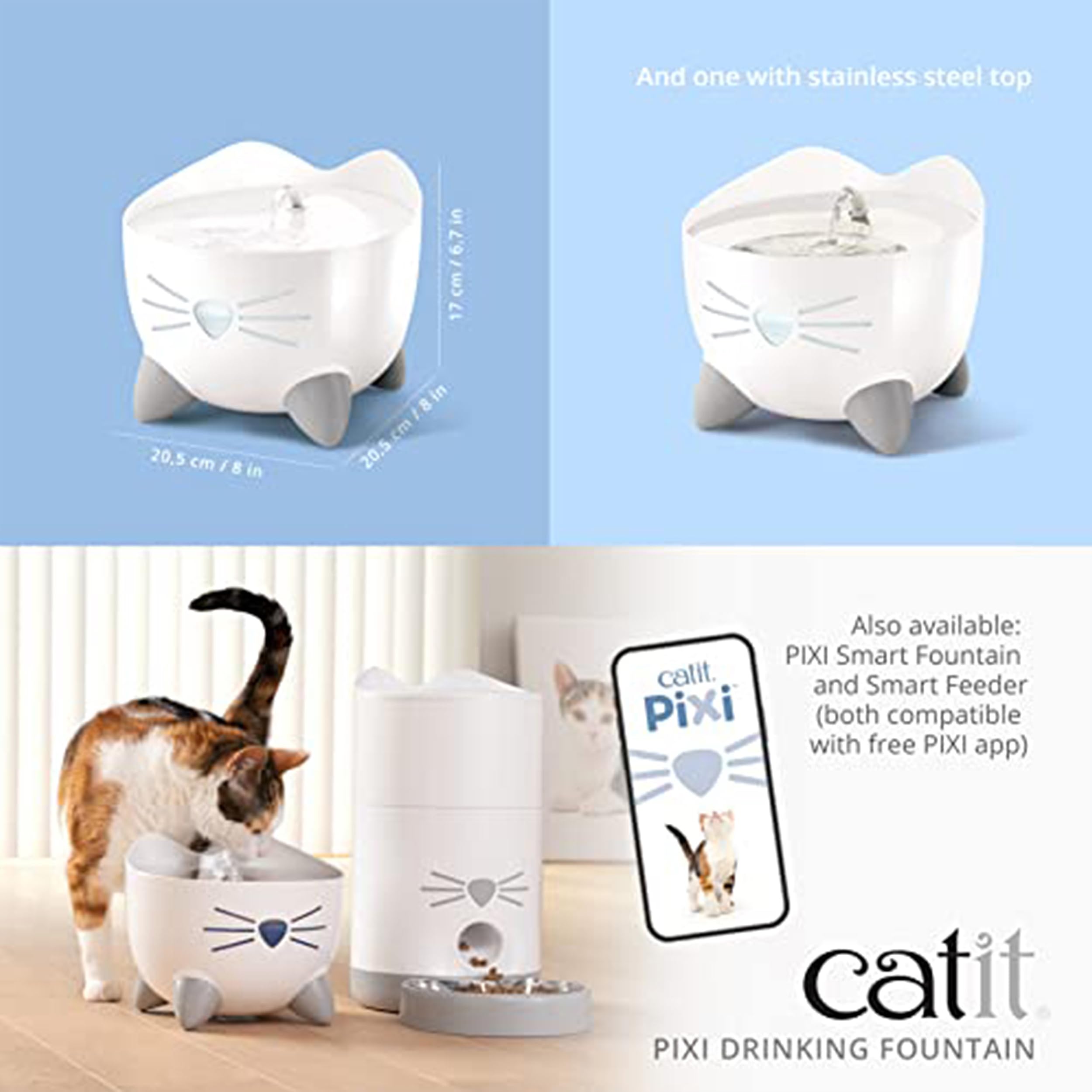 Catit PIXI moteur suspendu silencieux, fonctionnement discret.