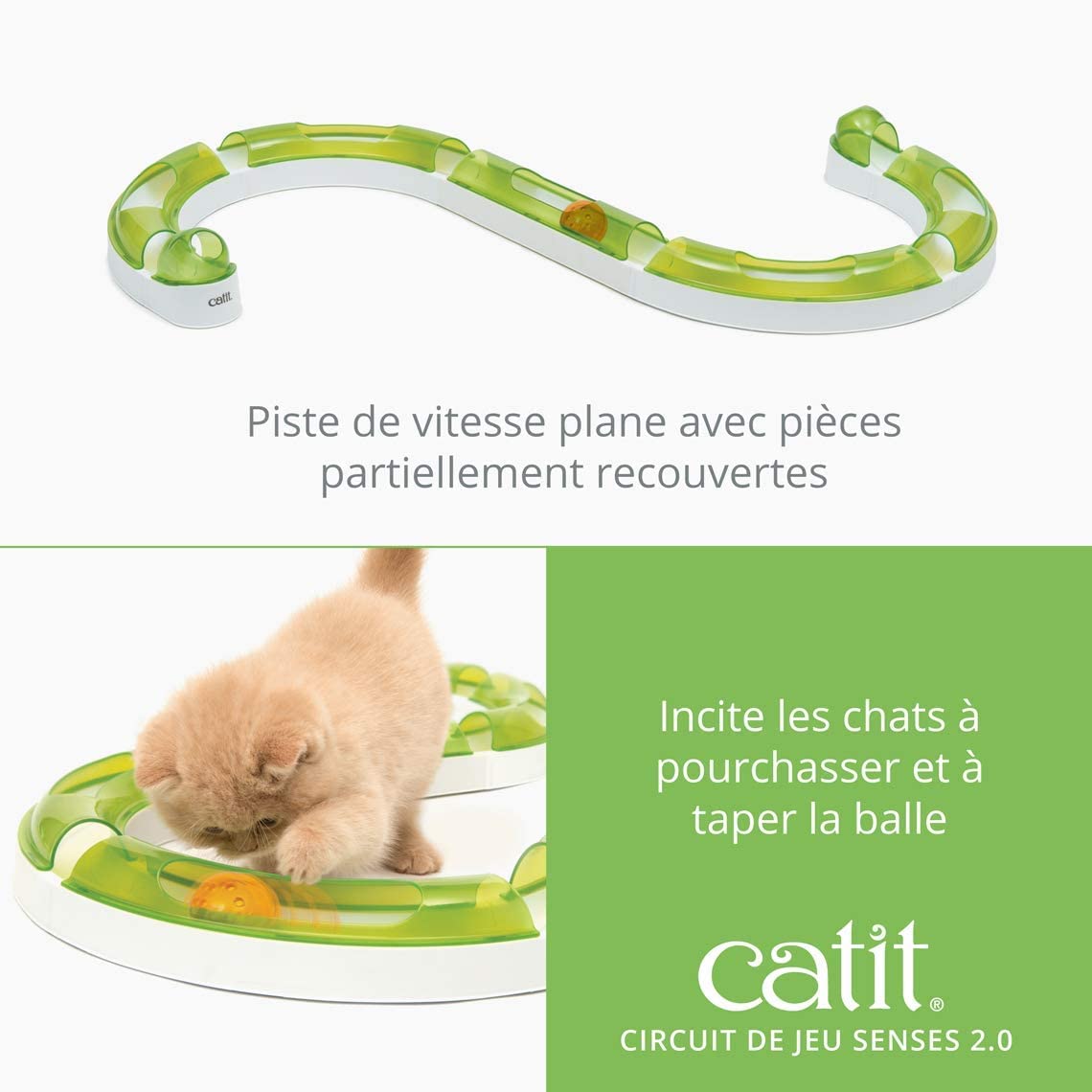Catit Senses 2.0 Play Circuit, balle circuit stimule la poursuite du chat.
