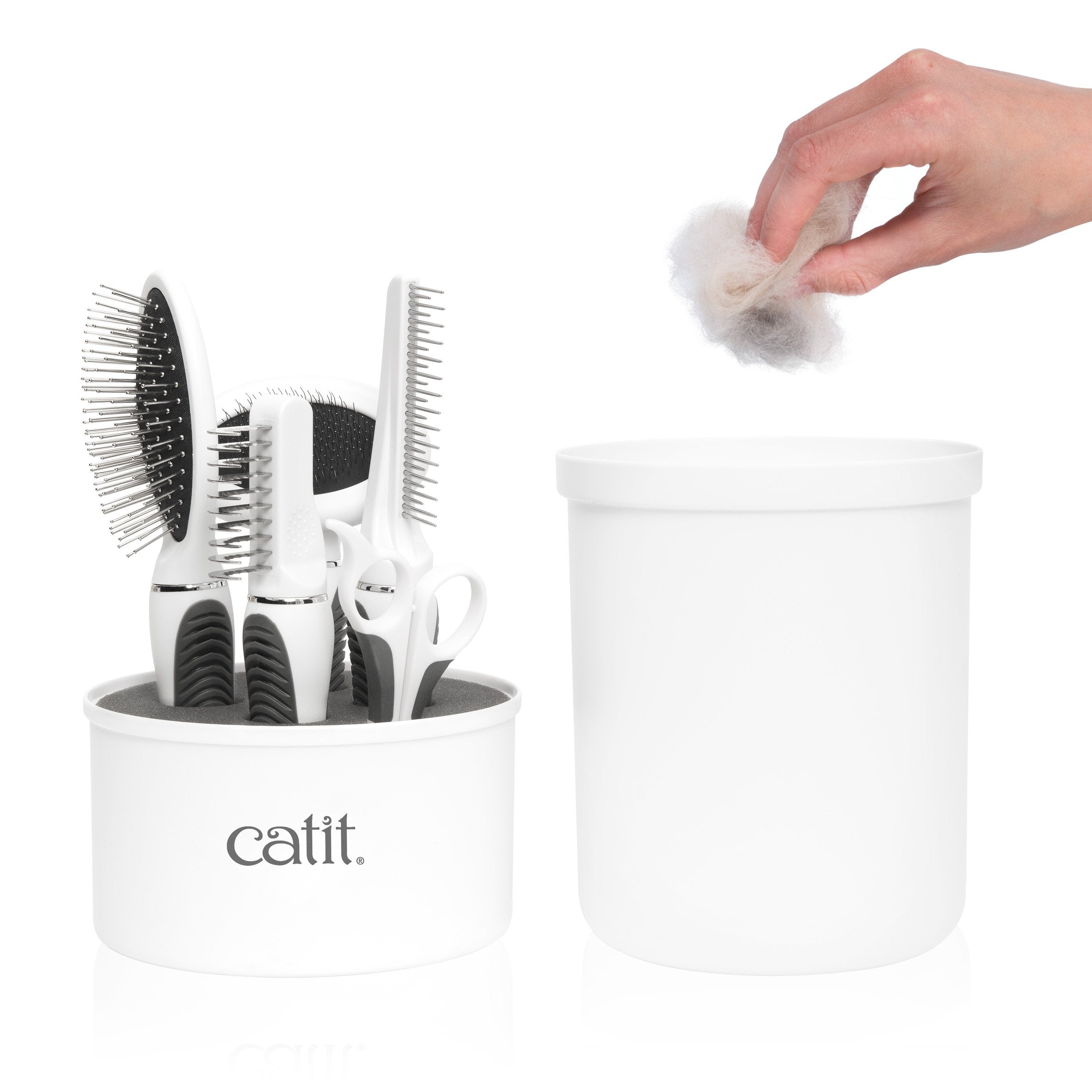 Catit Senses 2.0, brosse à épingles pour poils longs, facilite le brossage quotidien.