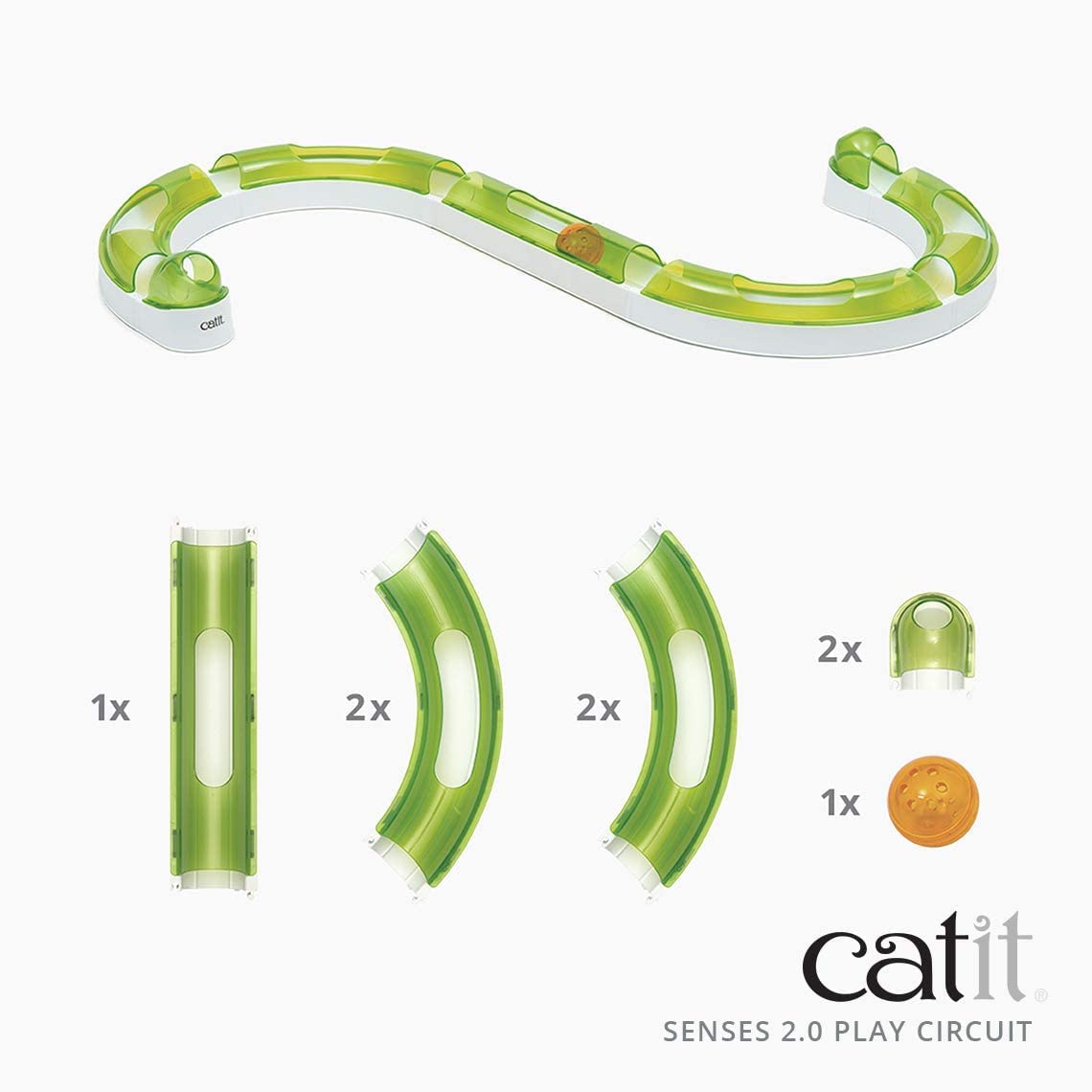 Catit Senses 2.0 Play Circuit, courbe ouverte en haut incite à l’action.