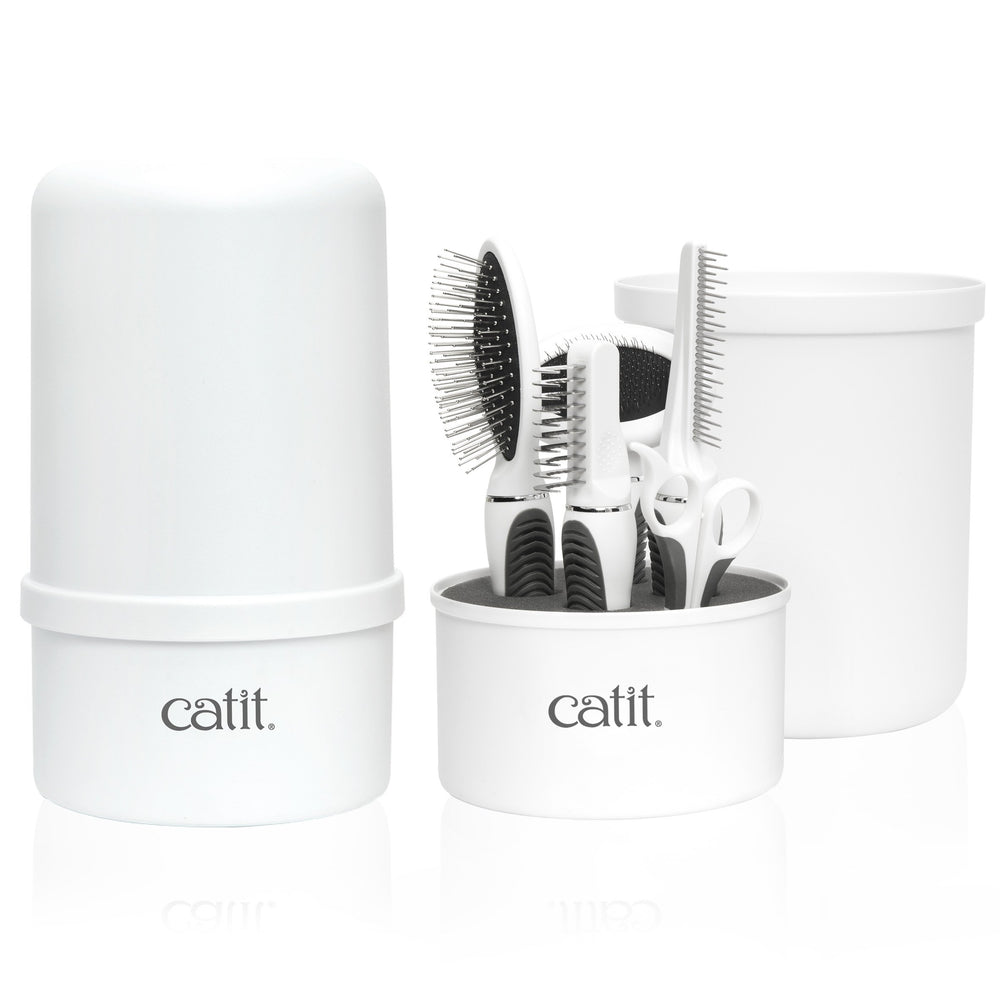 Catit Senses 2.0 kit, brosse à épingles pour poils longs, facilite le brossage quotidien.