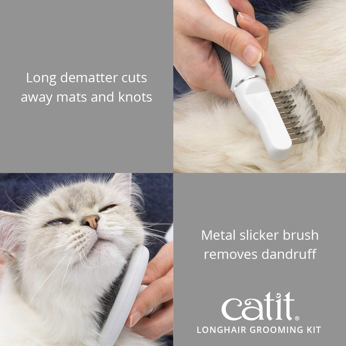 Catit Senses 2.0, peigne courbé pour un démêlage précis sans douleur.