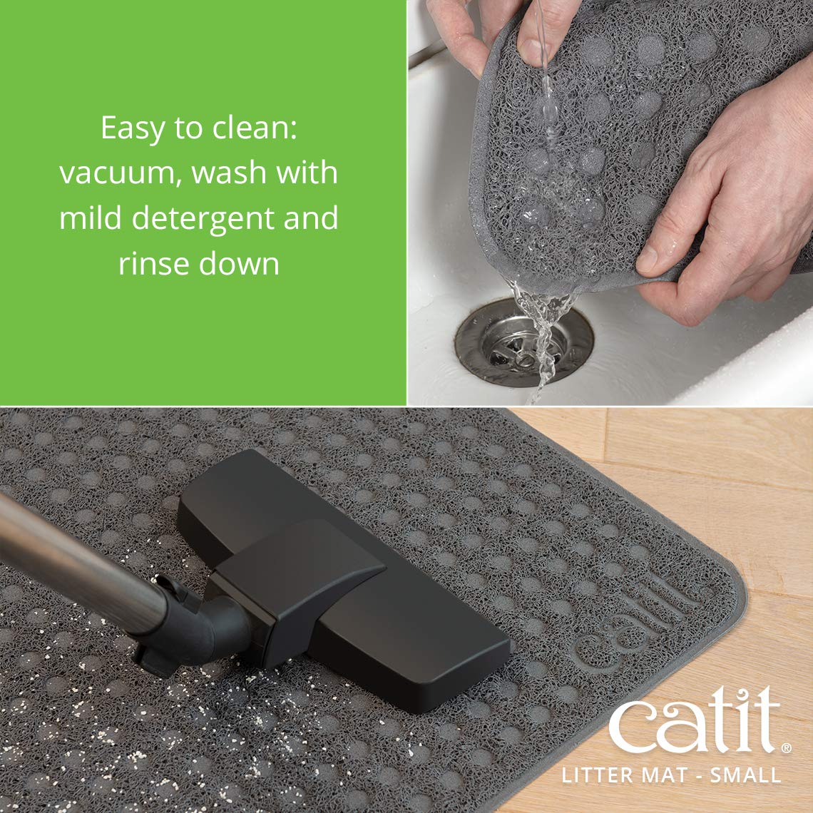 Catit tapis-litiere rectangle nettoyage-facile: se lave et sèche rapidement