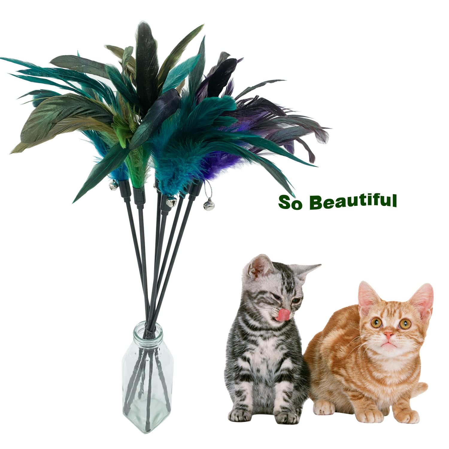 CATENESS tige-jouet-plume-chat stimule l’attention et le jeu chez le chat.