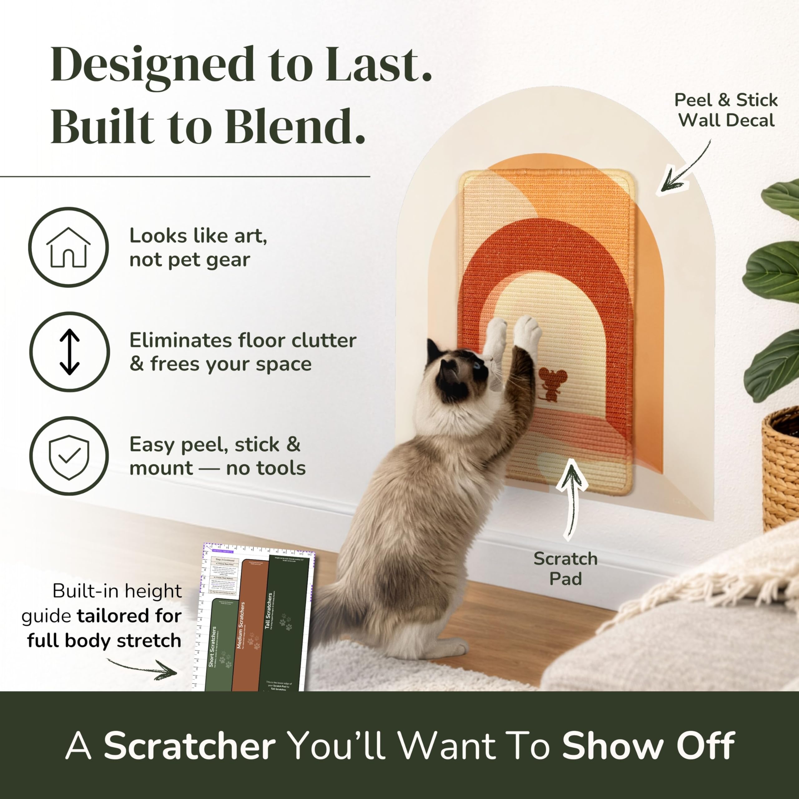 Catopiia decal art mural chat, décoration fonctionnelle pour divertir votre chat.
