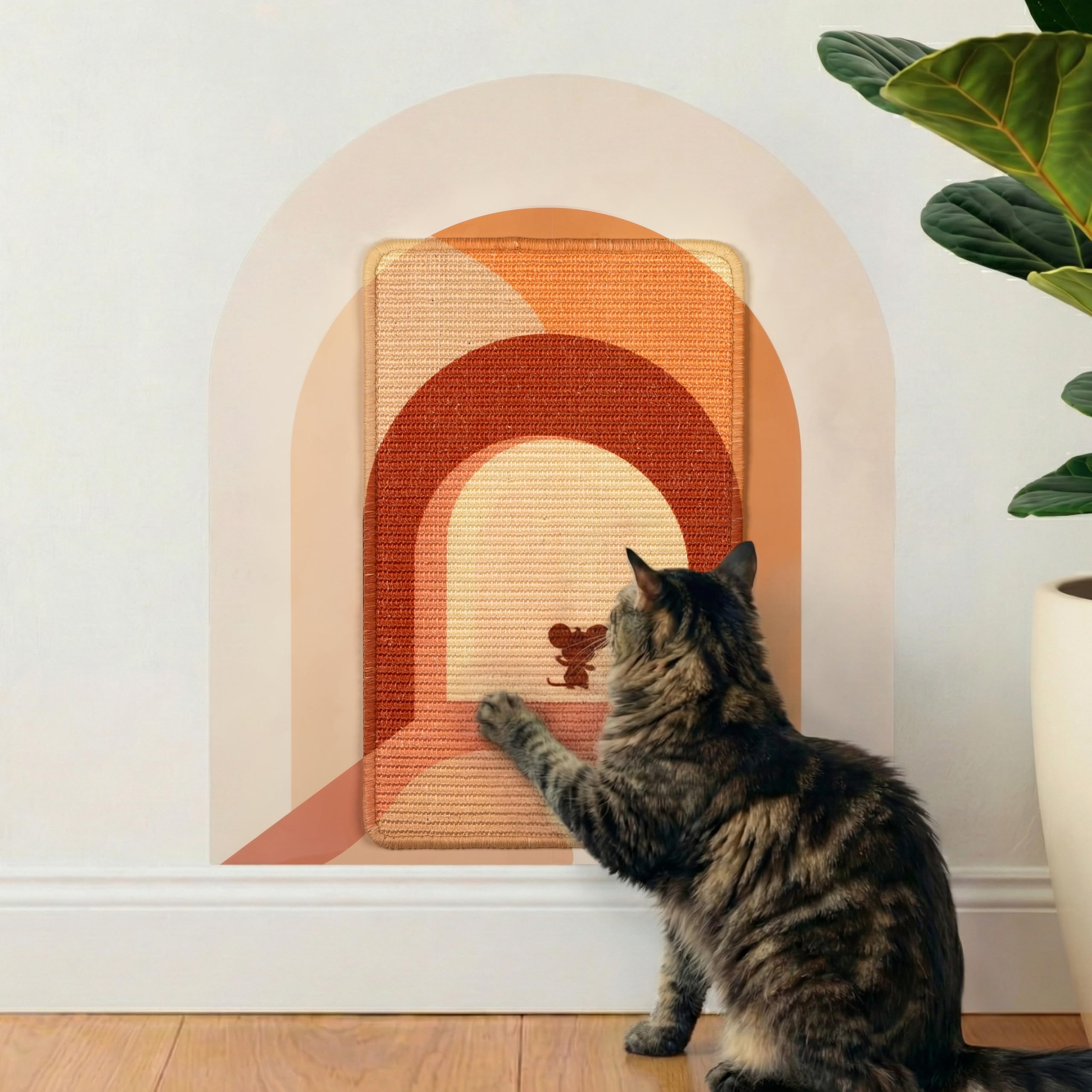 Catopiia grattoir mural vertical en sisal, esthétique et durable pour intérieur.
