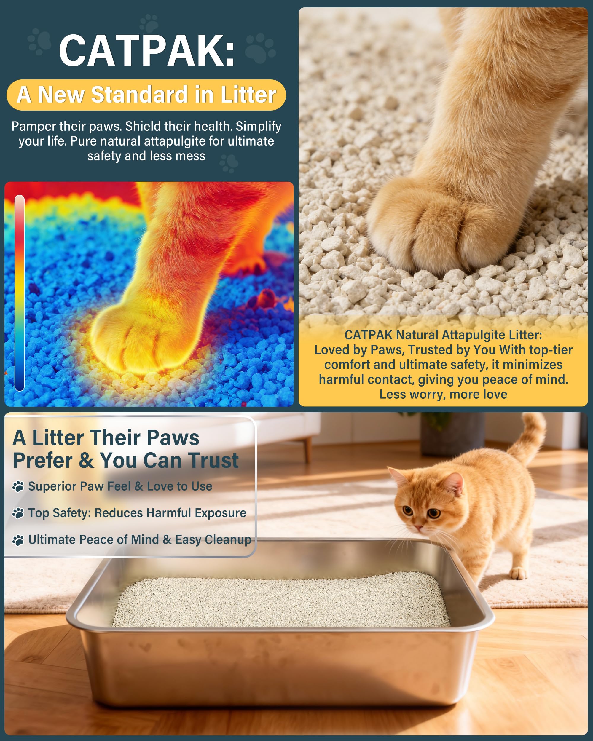 CATPAK texture fine et douce pour les pattes des chats.