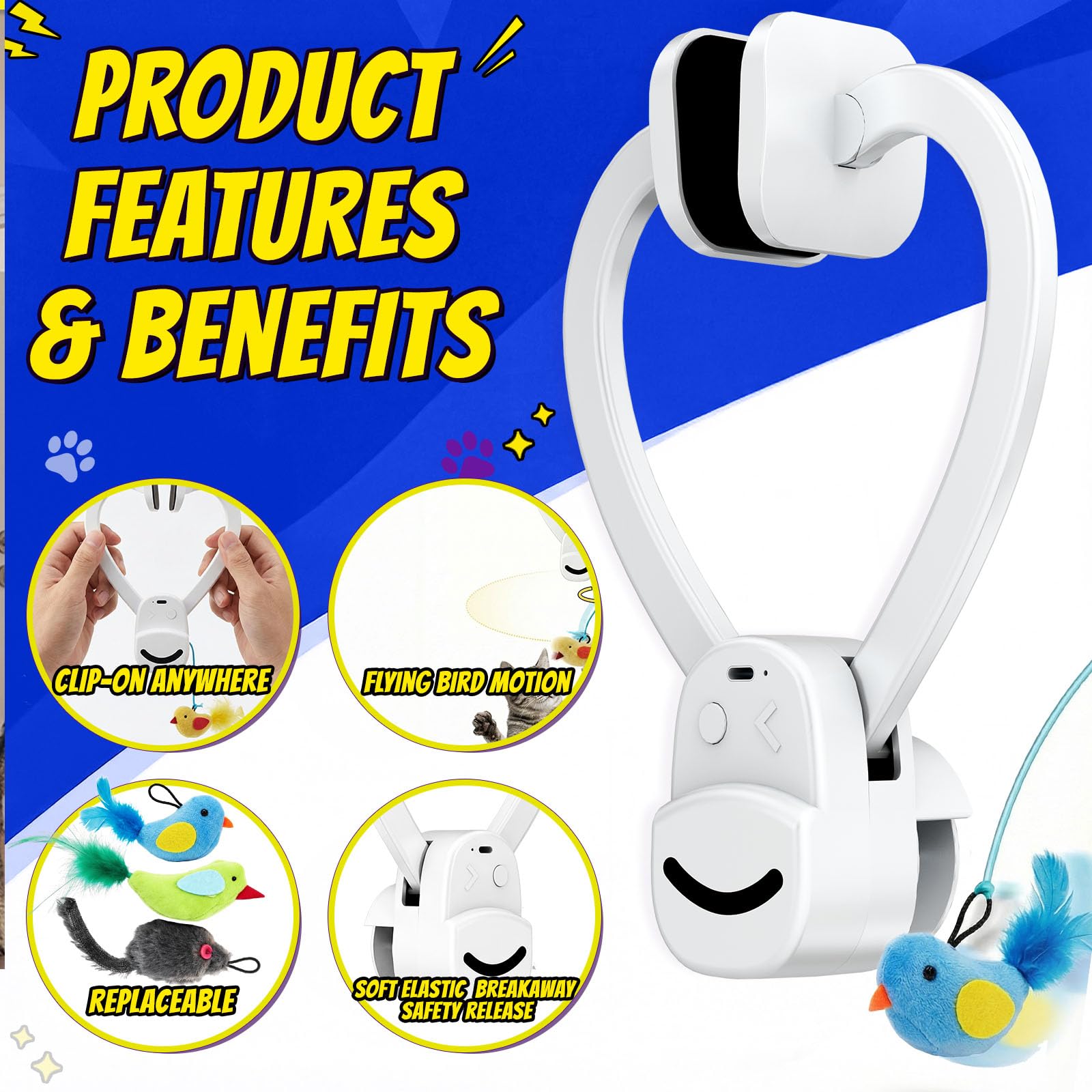 CATPICK fil élastique ajustable, variations de jeu adaptées aux chats.