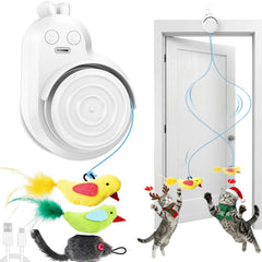 Catpick jouet chat — oiseau peluche volant, stimulation active pour chats en intérieur.