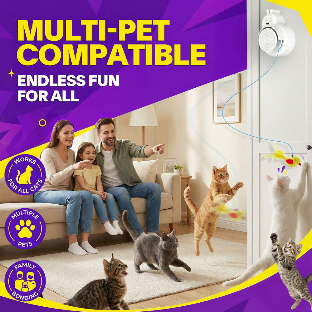 CATPICK Souris-tige, jouet interactif favorisant l’exercice chez les chats.