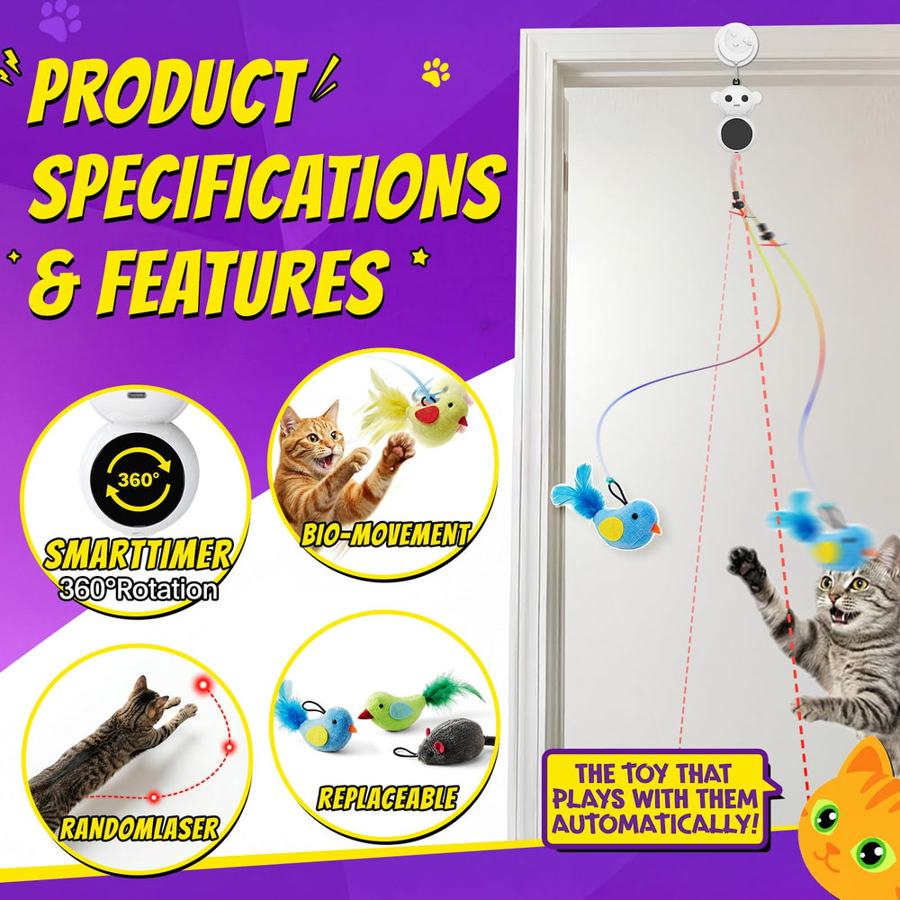 Catpick joy souris peluche attache : jeu interactif pour chats curieux