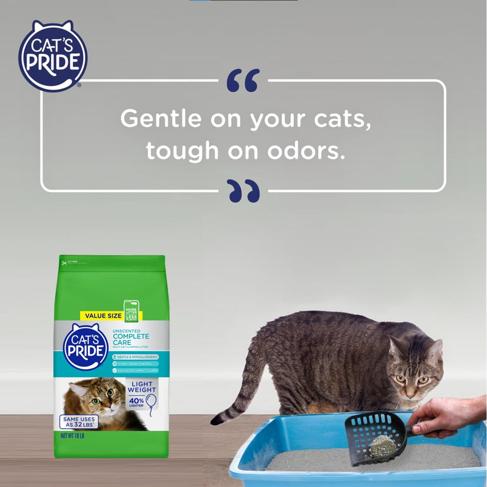 Cat's Pride Complete Care litière légère et compacte, facile à manipuler et ranger.