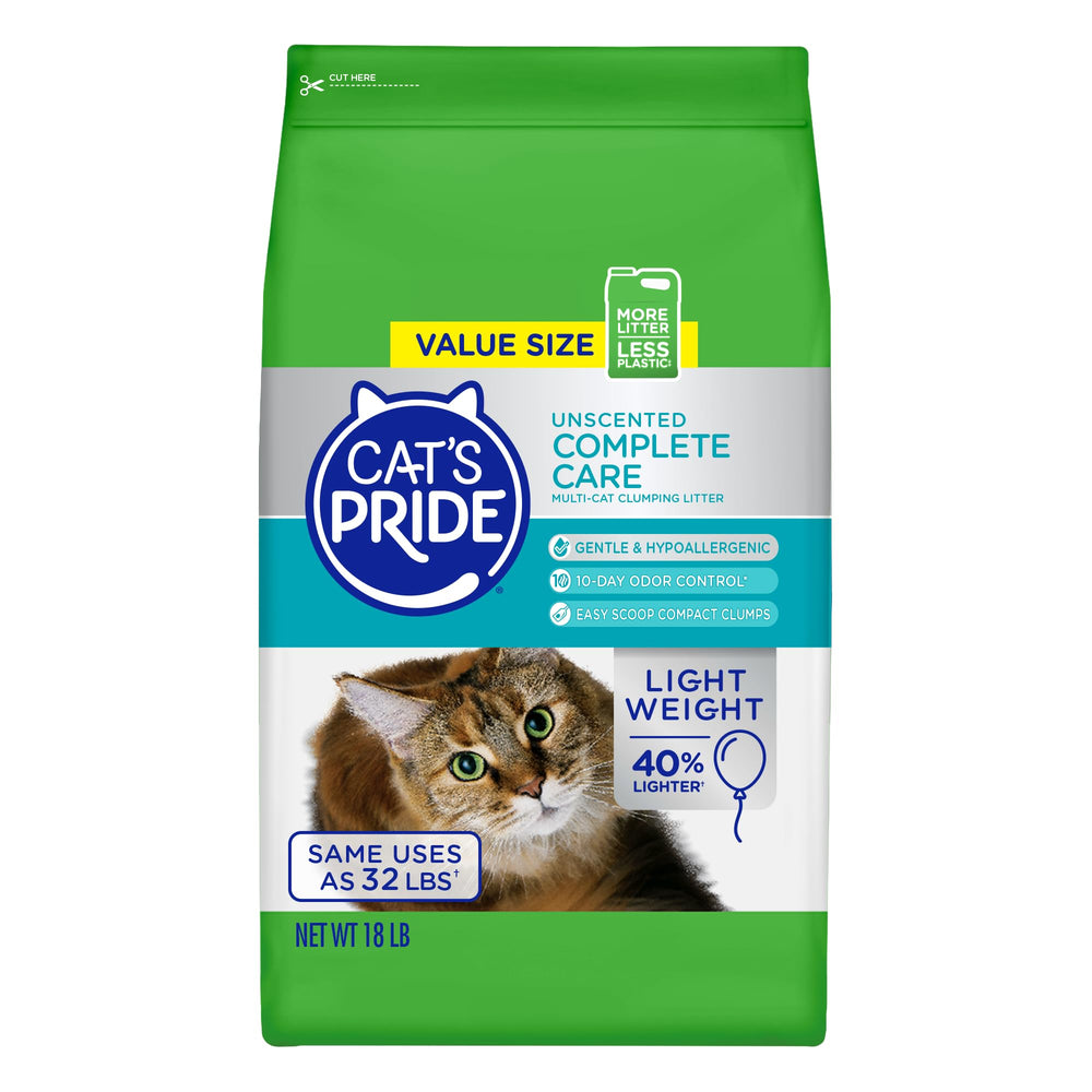 Cat's Pride Complete Care sans parfum, sac litière 18 lb, pratique et légère.