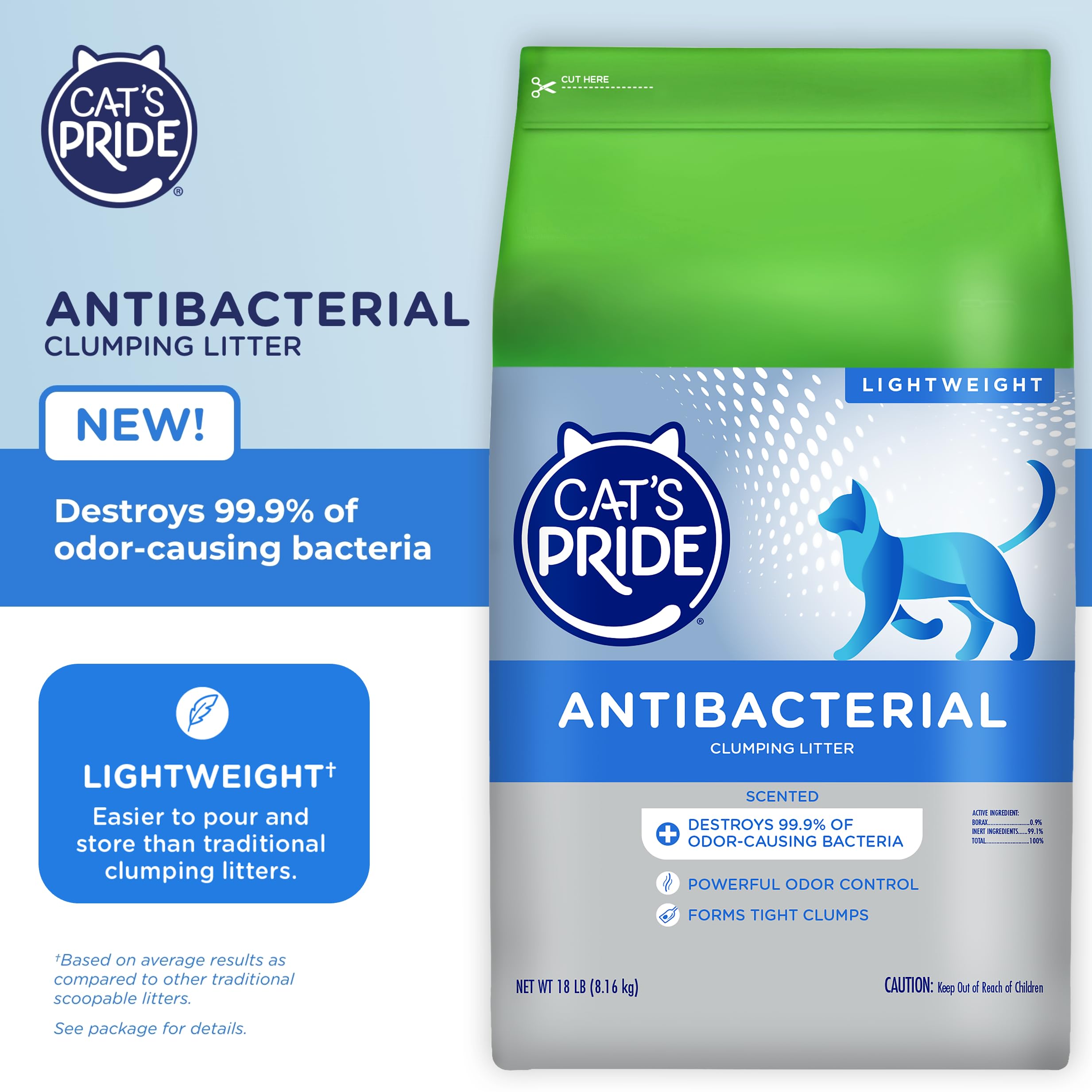 Cat's Pride litière antibactérienne: absorption rapide des liquides.