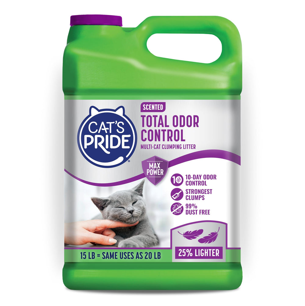 Cat's Pride Max Power : contrôle d'odeur durable jusqu'à 10 jours pour plusieurs chats.