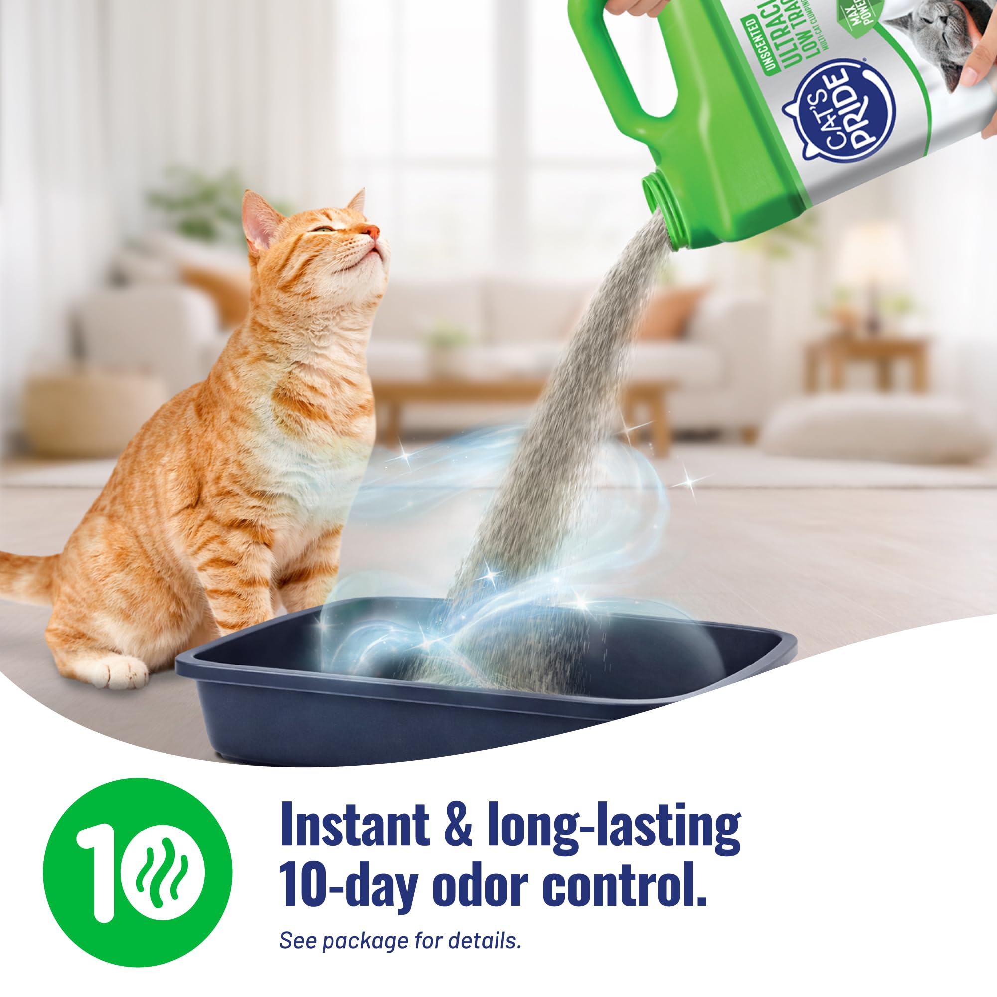Cat's Pride Max Power Litière: granules à faible traînage pour des pattes propres.