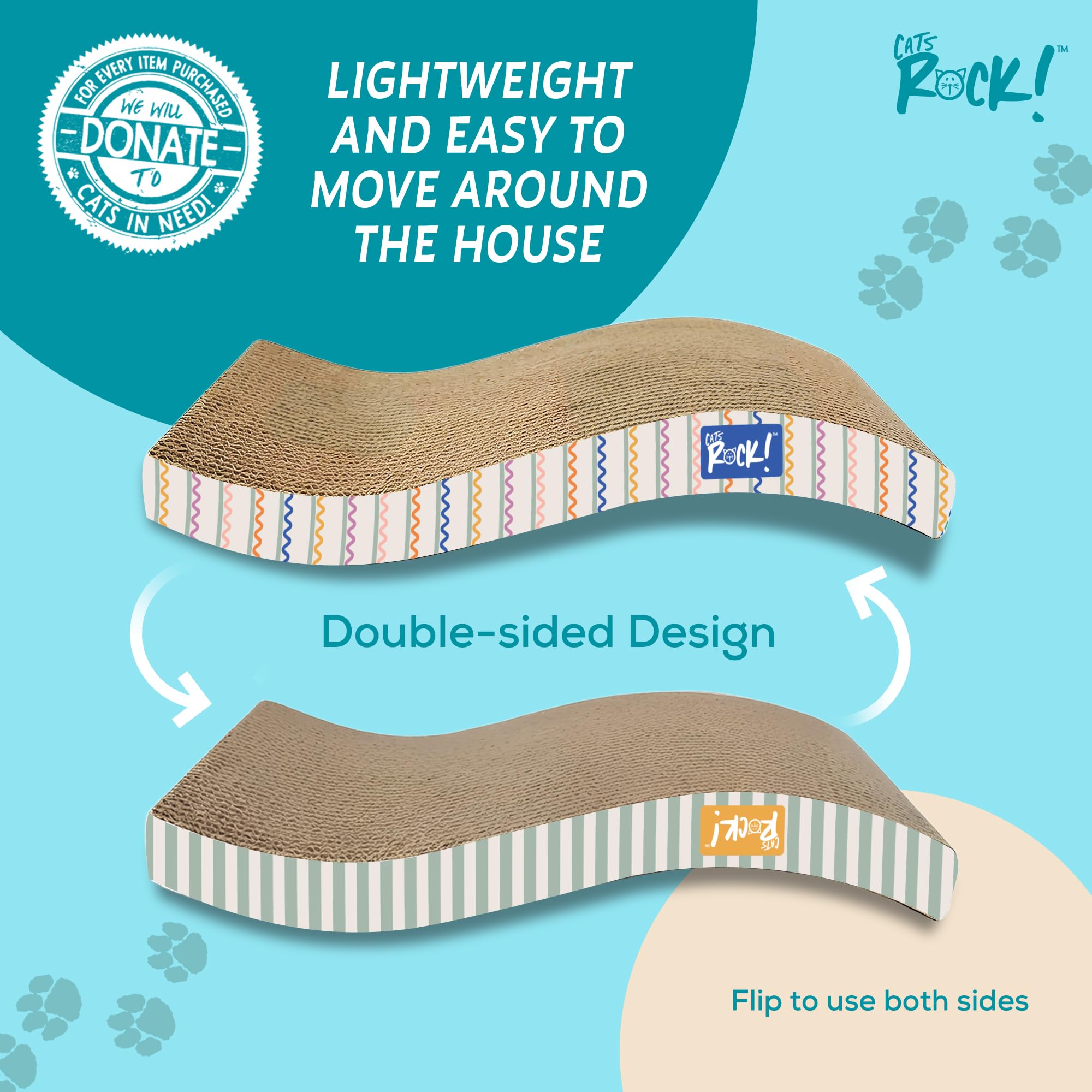 Ensemble Cats Rock – deux plateaux, surfaces de griffage multiples pour varier les jeux.