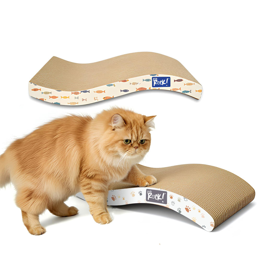 Cats Rock grattoir intérieur, face double pour une utilisation prolongée et polyvalente.