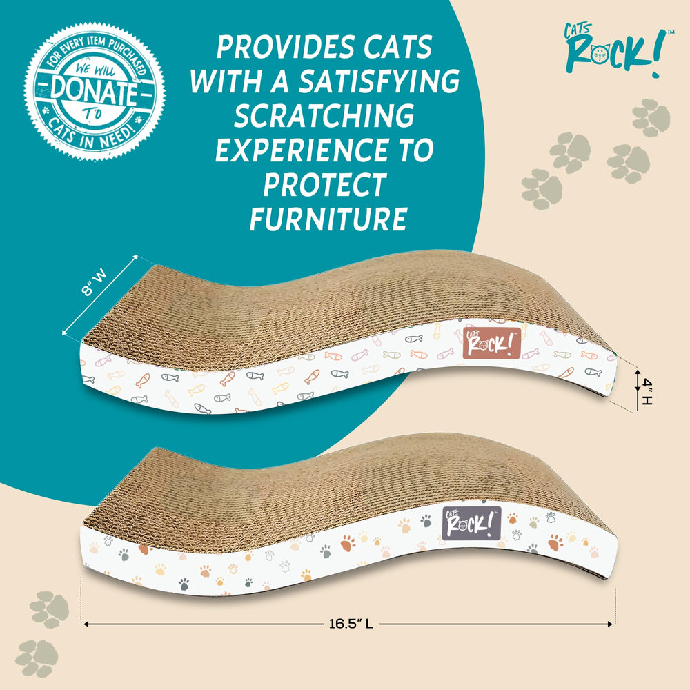 Designs colorés Cats Rock avec motifs vagues et rectangles pour décorer tout en offrant des surfaces.