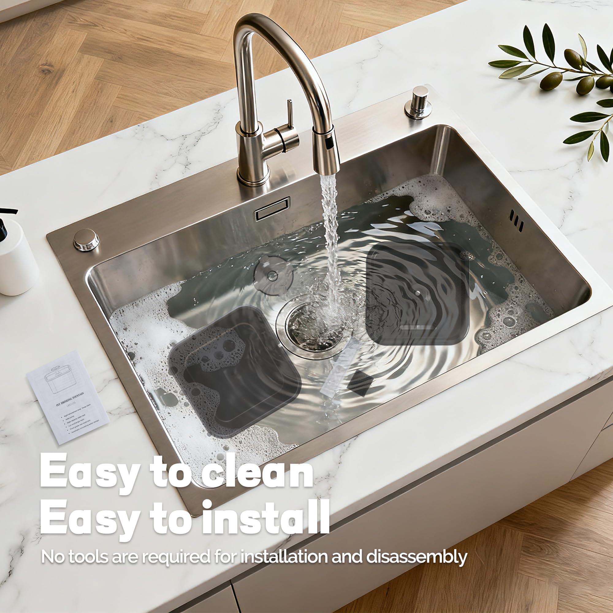 Catsfoutek design-eau-fluide: eau en mouvement pour encourager boire.