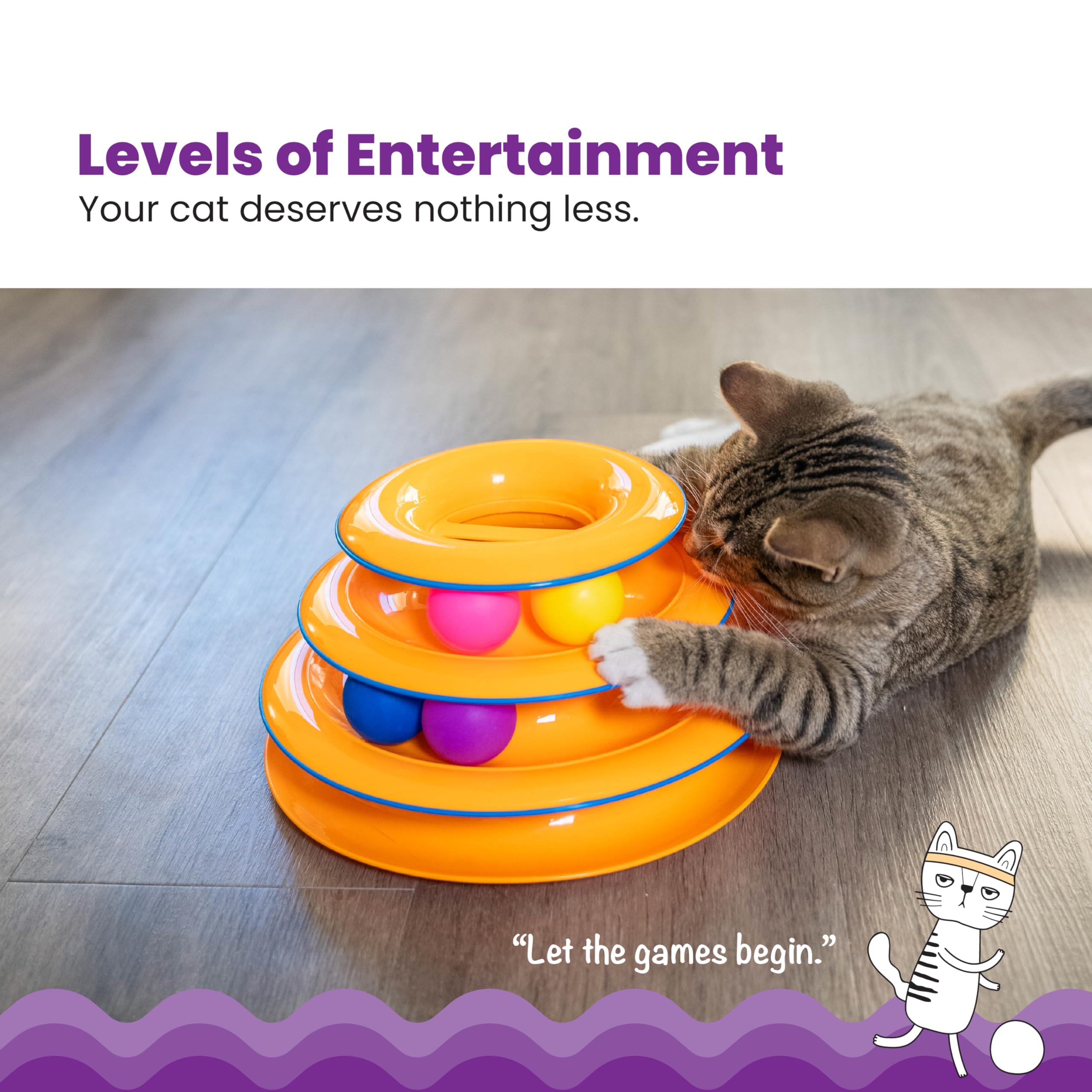 Catstages Balles rotatives 6, démonstration de jeu interactif pour chats actifs