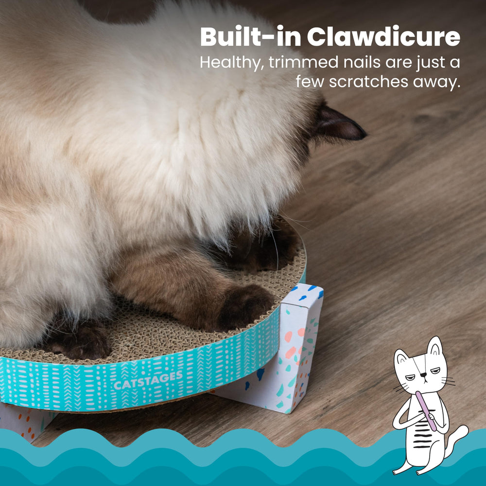 Catstages Scratch, Snuggle & Rest – carton haute densité favorise le griffage naturel.