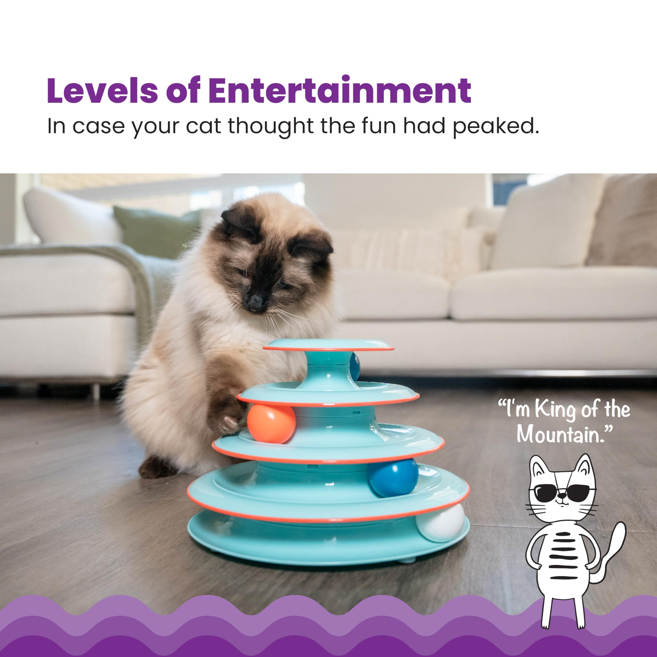 Catstages Chase Meowtain base anti-glisse assurant stabilité pendant le jeu