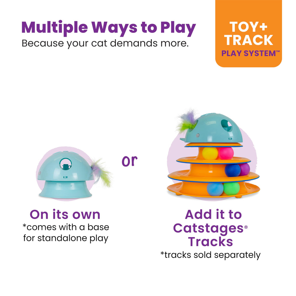 Catstages Dart N’ Dash base amovible pour jeu autonome et modularité.