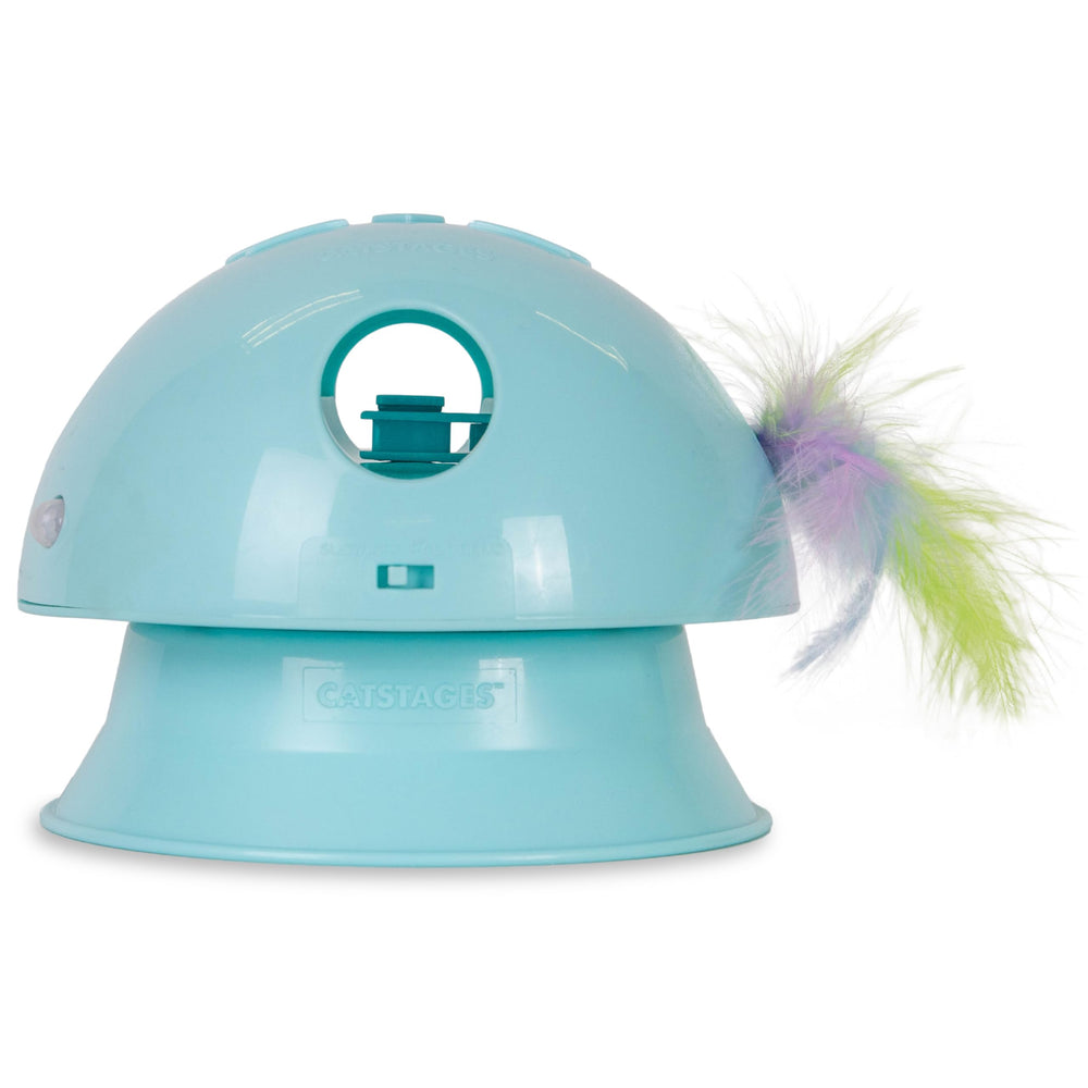 Catstages Dart N’ Dash montre une plume en mouvement pour stimuler l'instinct de chasse.