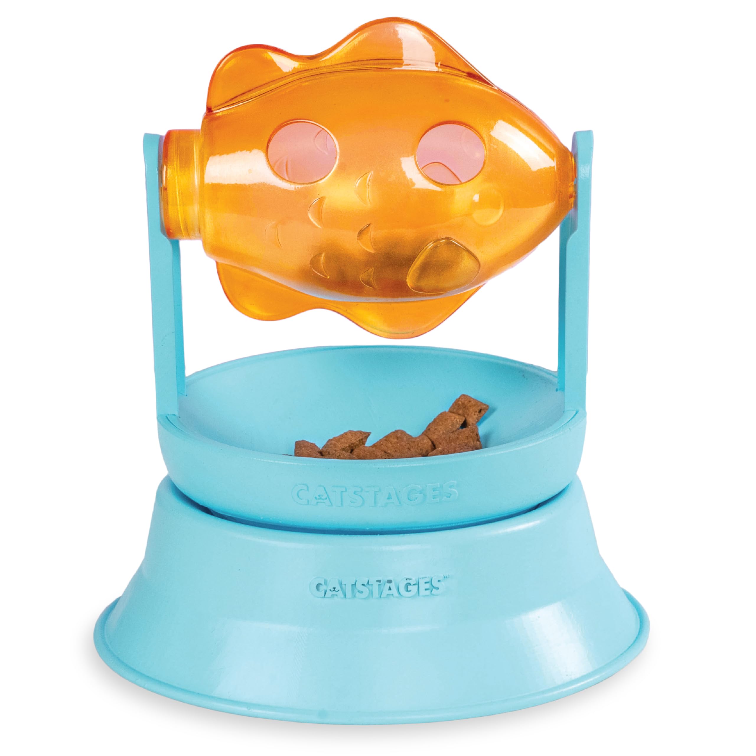 Catstages distributeur-poisson-qui-tourne: récompense lente et stimulation mentale.