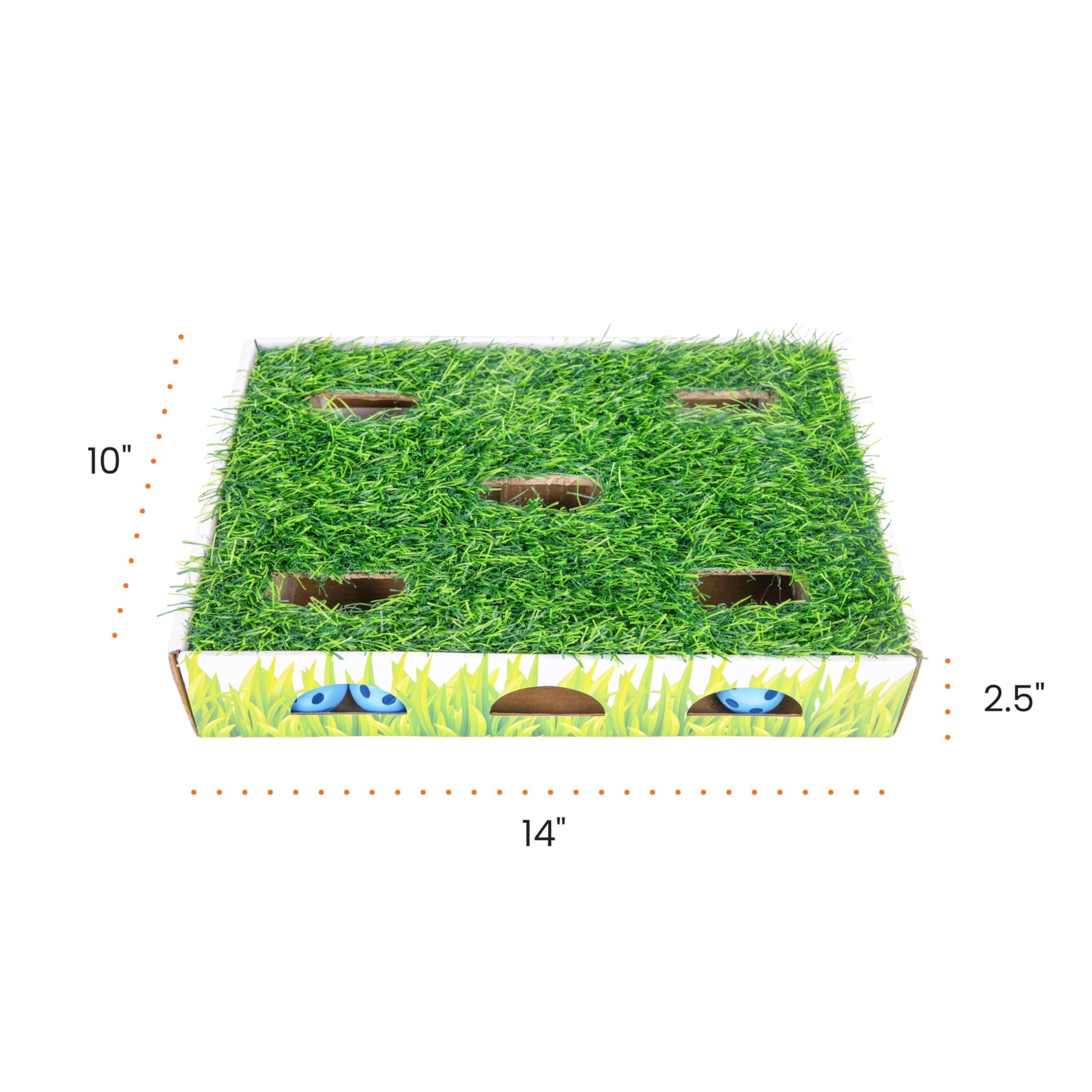Catstages Grass Patch Hunting Box, usage intérieur, enrichissement mental et exercice ludique.