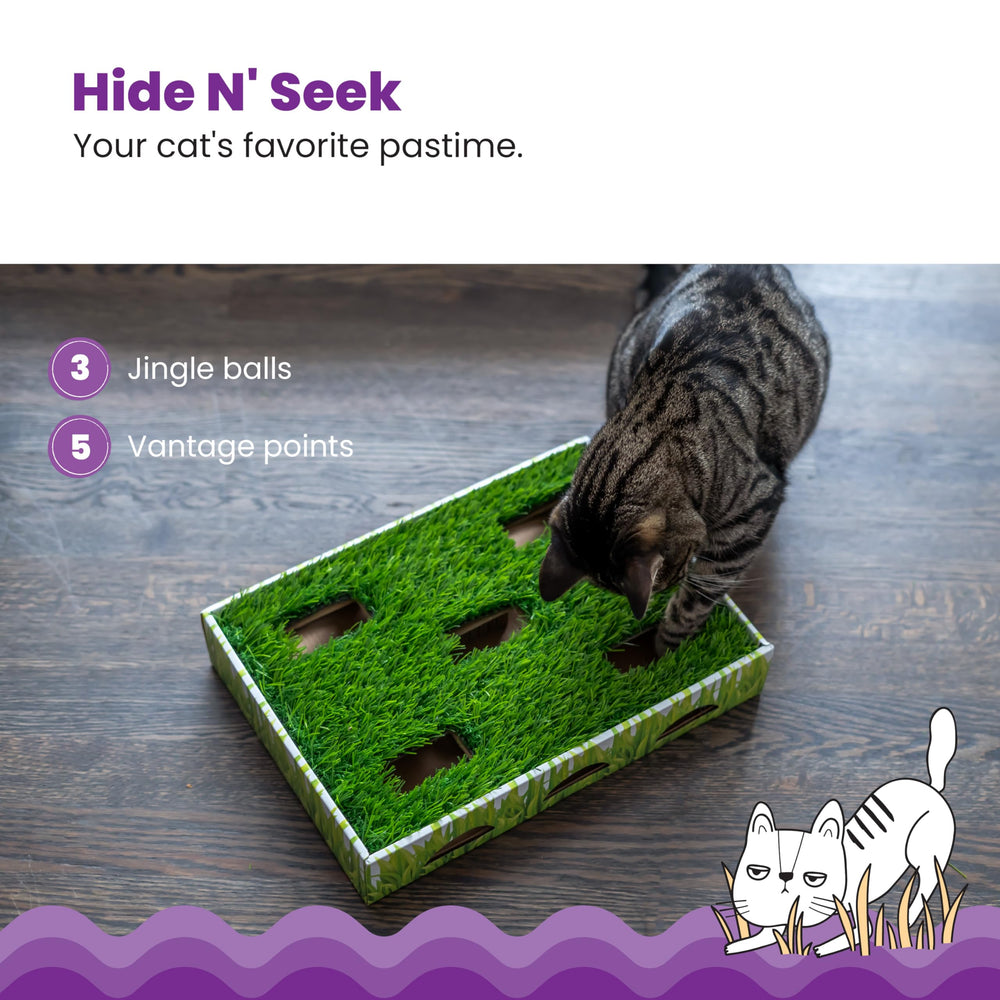 Catstages Grass Patch Hunting Box, zone détente et herbe, parfait pour un moment de repos.