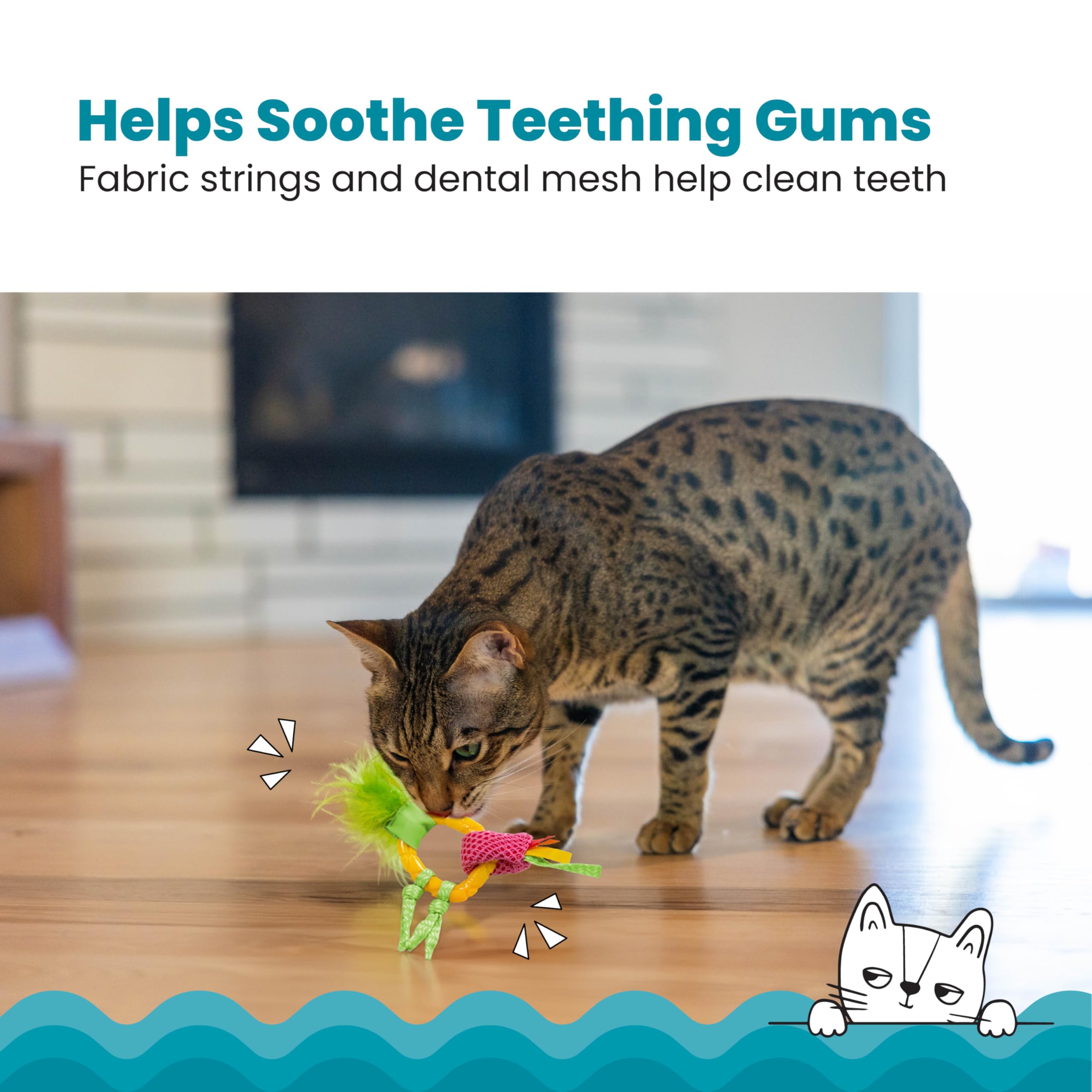 Catstages Maillage-texturee: nettoie en douceur les dents et masse les gencives