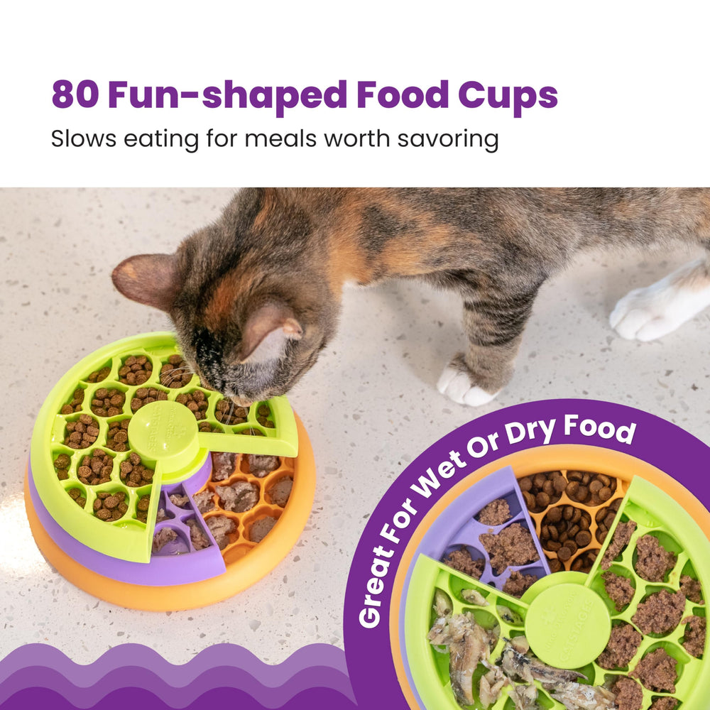 Catstages Kitty Lickin' Layers, plus de 80 compartiments pour des séances ludiques.