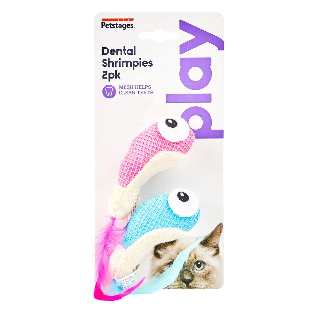 Catstages Dental Shrimpies: texture douce et herbe à chat pour stimuler l'intérêt.