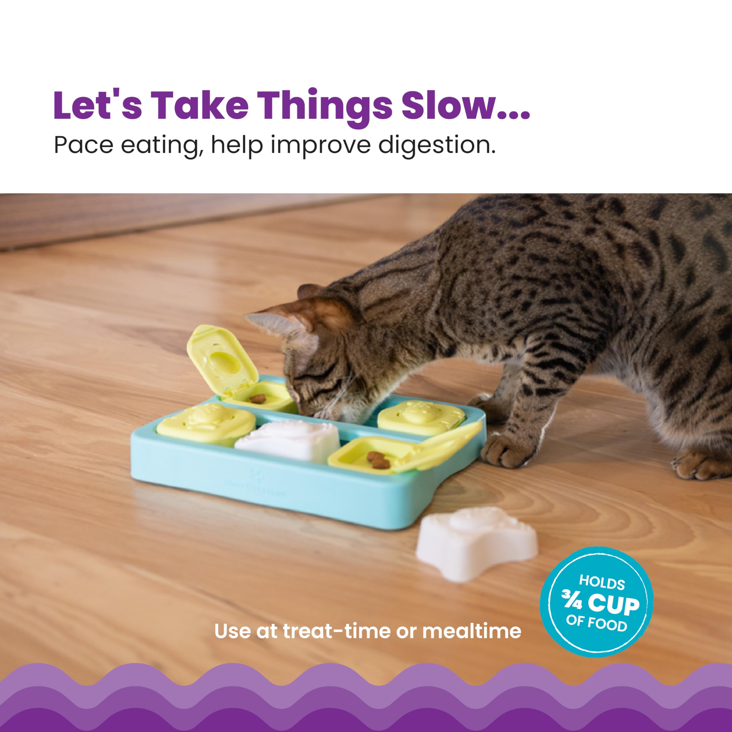 Niveau de difficulté réglable sur le cube Catstages Kitty Cube pour varier les défis.