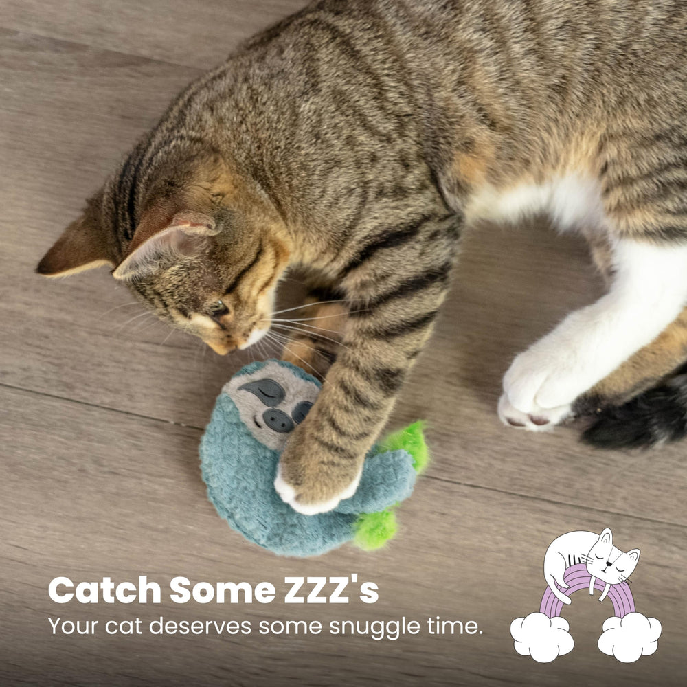 Design compact et portable du Catstages Purr Pillow Snoozin' Sloth.