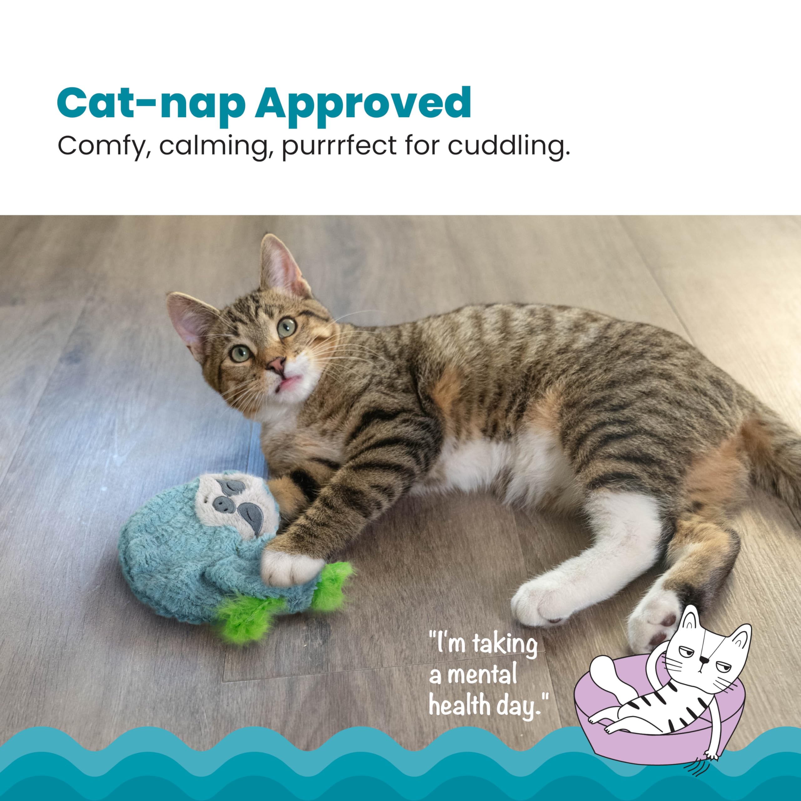 Coussin Catstages Purr Pillow Snoozin' Sloth, douceur câline idéale pour le repos.