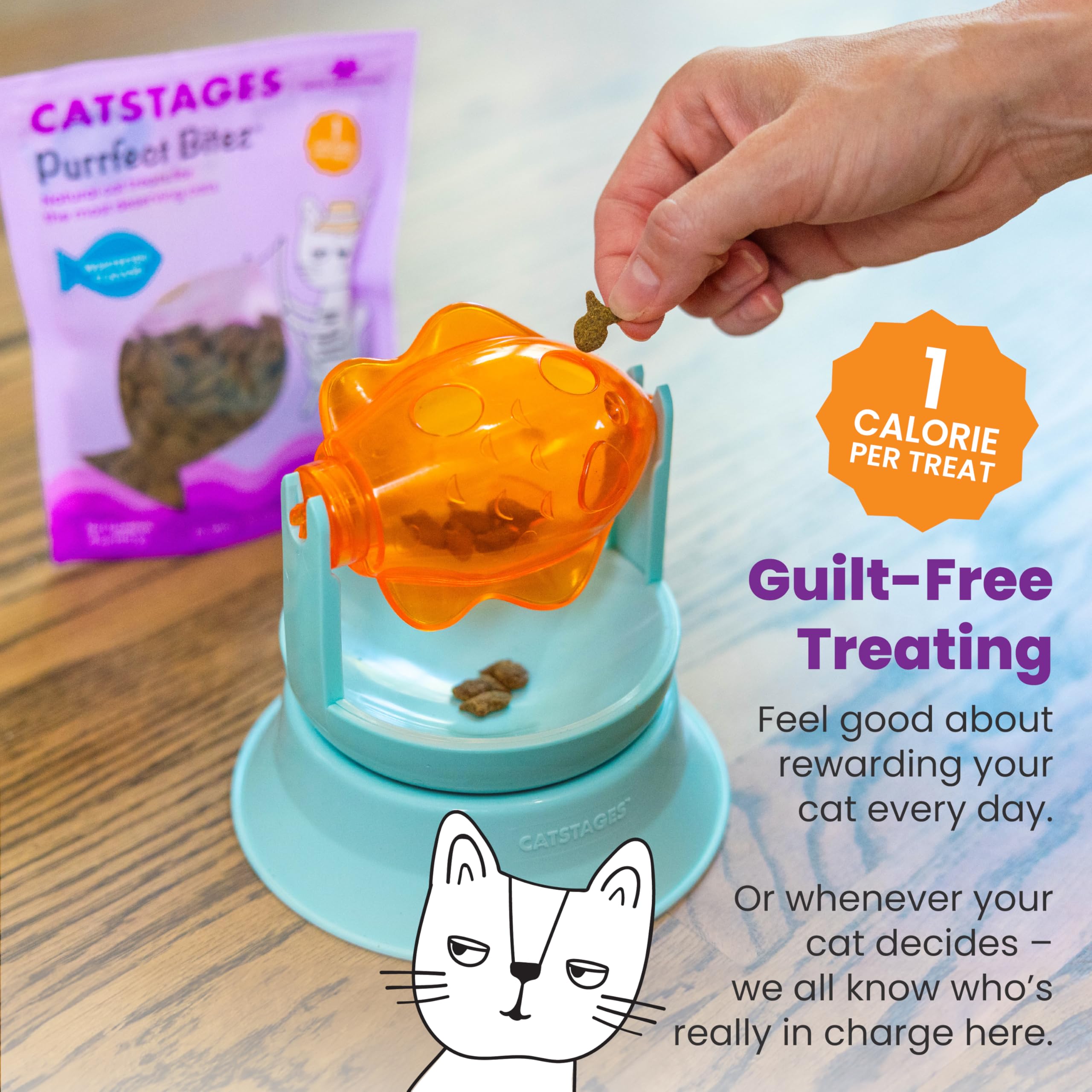 Catstages Purrfect Bitez, compatible avec les casse-têtes Nina Ottosson pour stimulation mentale.