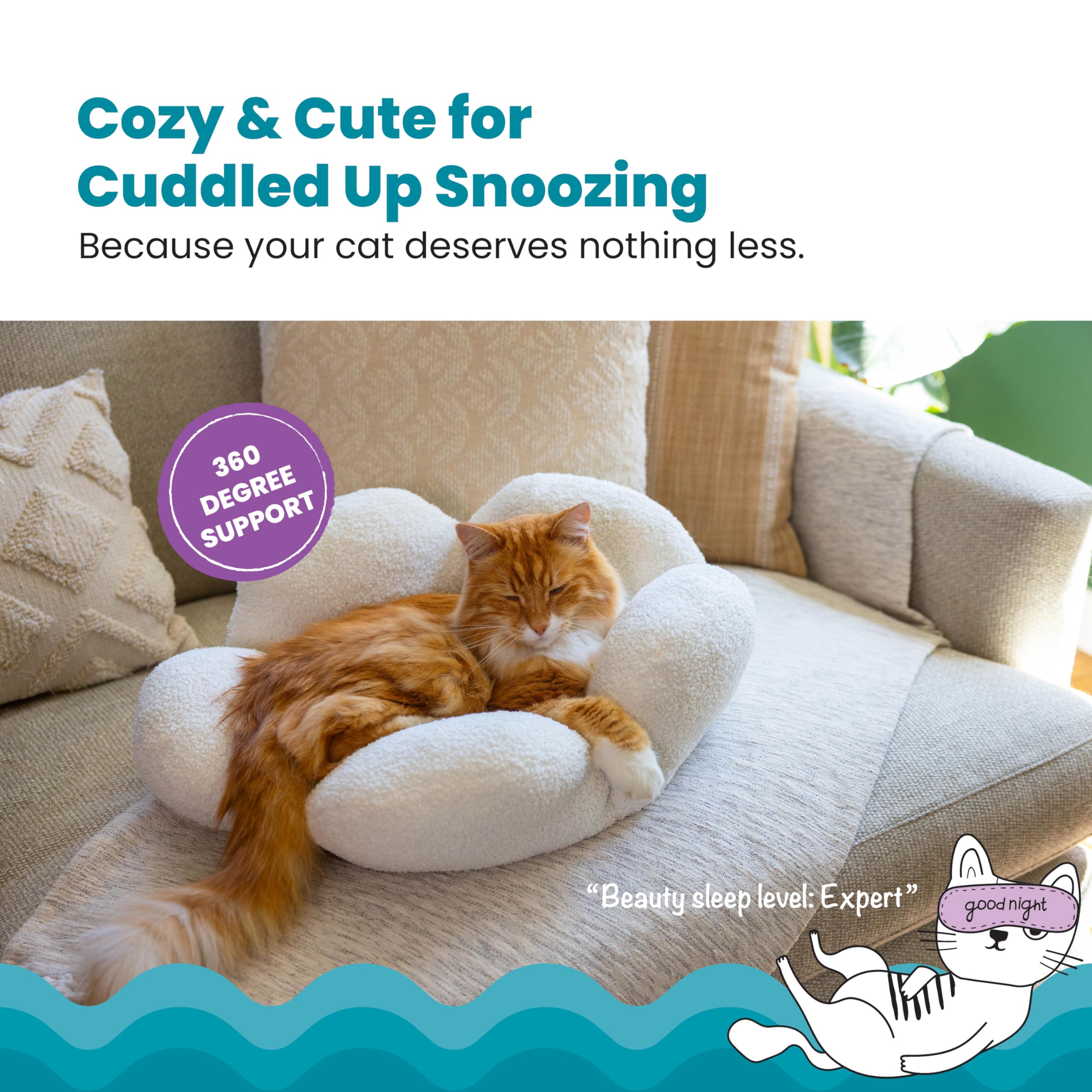 Catstages Purrfect Petals bord releve 360 pour un cocon securise.