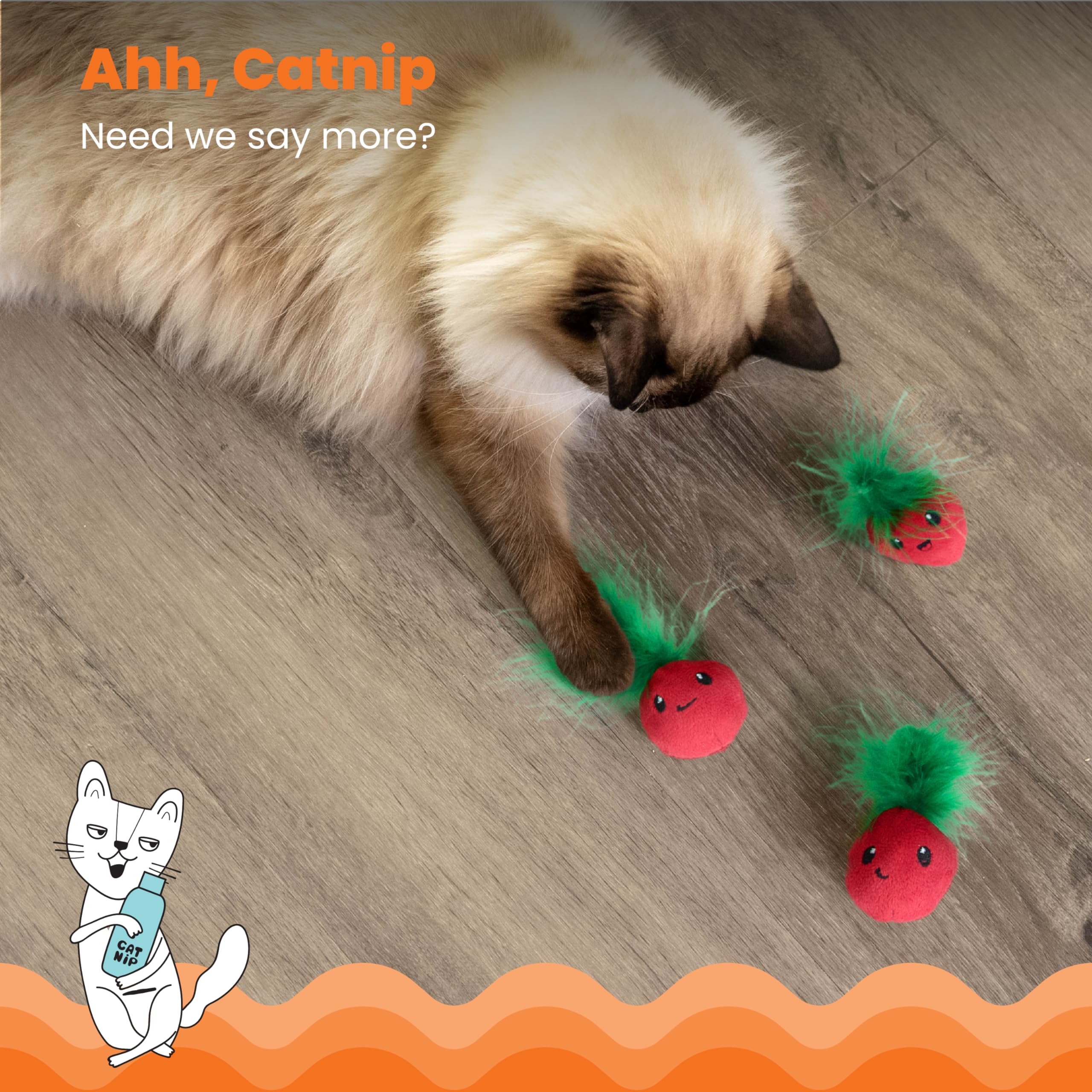 Catstages Strawbabies: jouet avec herbe à chat intégré pour l'attention et l'énergie