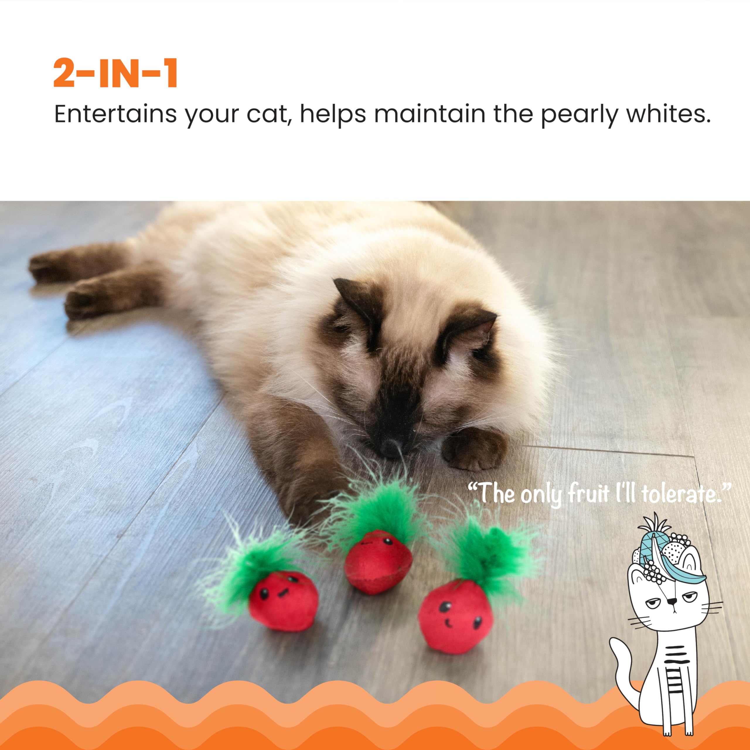 Catstages Strawbabies: sphère rose à textures dentaires pour stimulation buccale