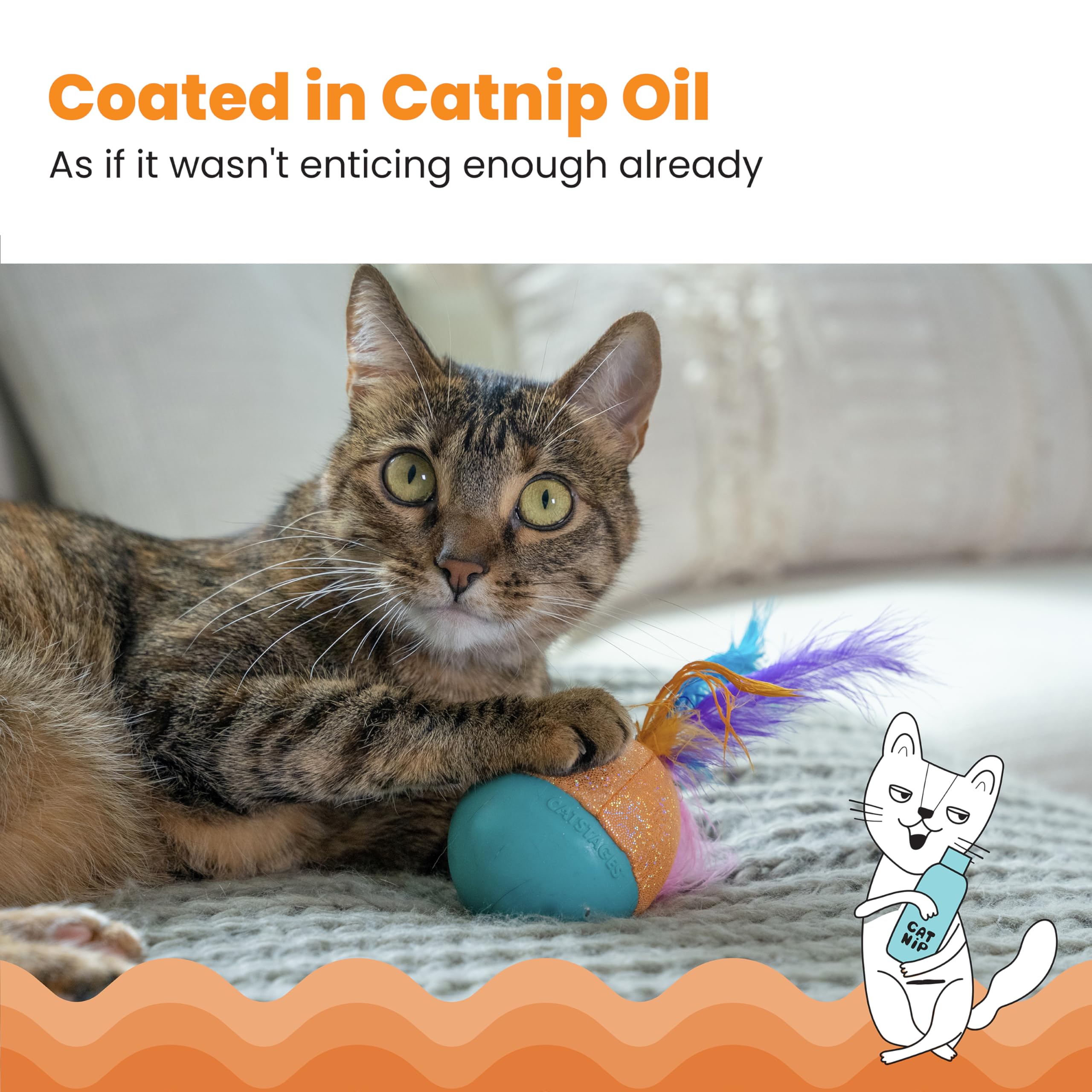 Catstages Whack N’ Wobble Ball : cloche qui tinte ajoute du son pendant le jeu.