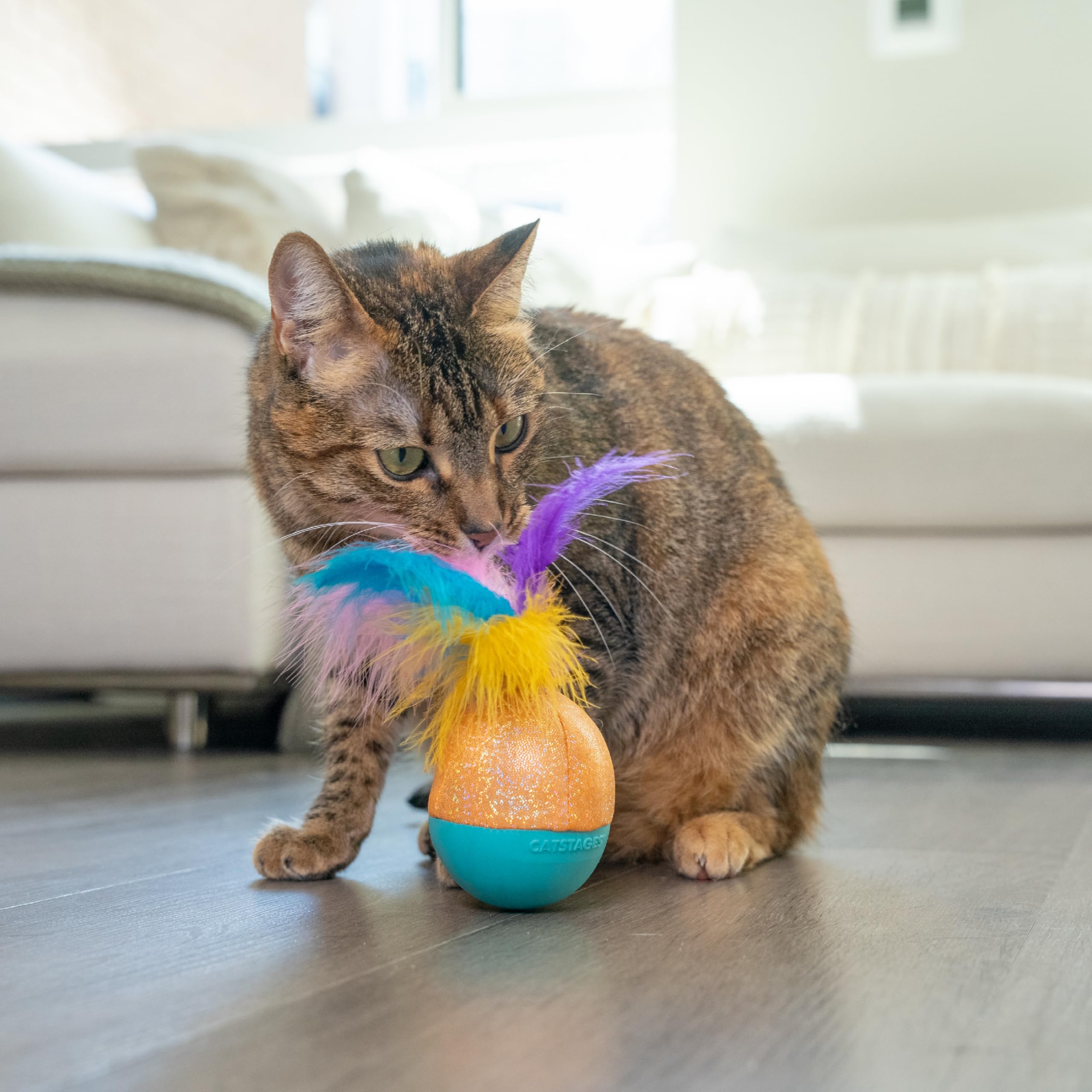 Catstages Whack N’ Wobble Ball : jeu intérieur sans piles pour chats actifs.