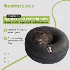 Cattasaurus Peekaboo cache-chat nettoyage simple grâce au revêtement feuté
