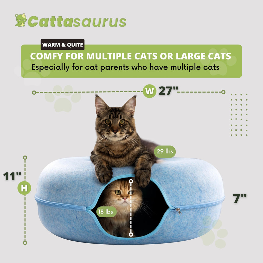 Cattasaurus Peekaboo; matières durables et sans odeurs pour longue durée d’usage.