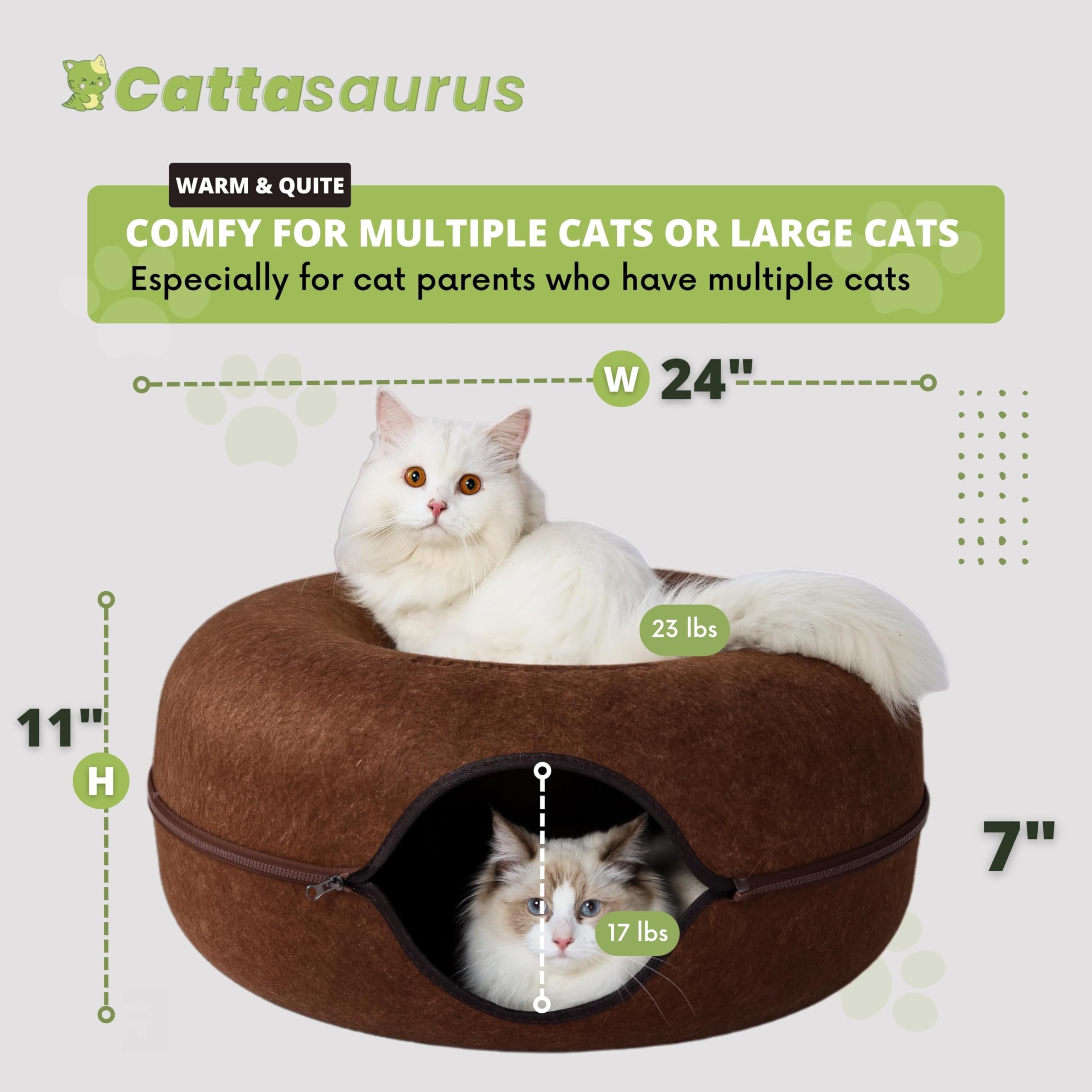 Cattasaurus Peekaboo usage multi: convient pour chats et petits chiens en intérieur.