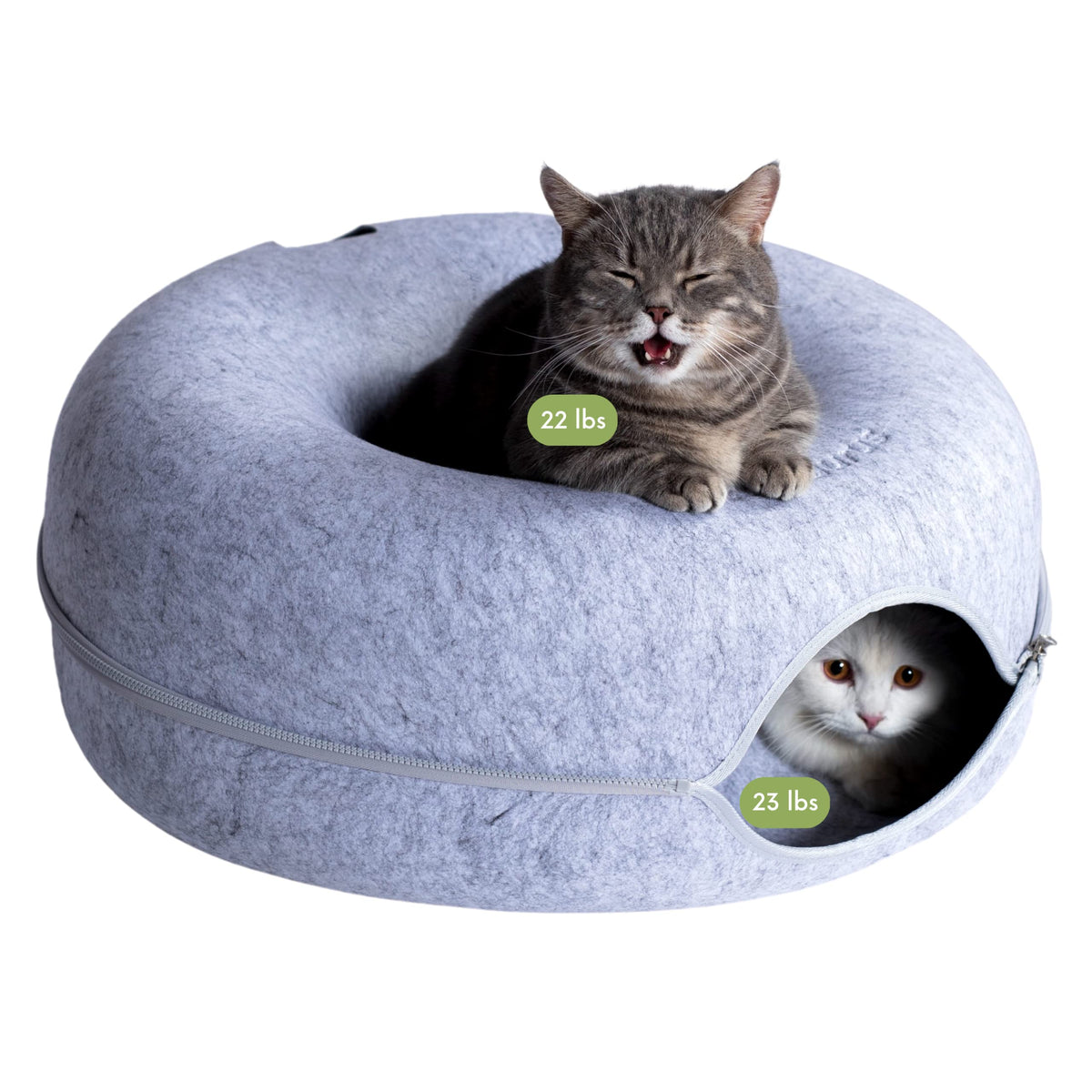 Cattasaurus Peekaboo caverne-chat-donut: refuge douillet pour sieste et jeu.