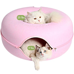 Cattasaurus Peekaboo donut-haut: nid douillet pour grands chats et multi-animaux