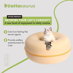 Cattasaurus Peekaboo nid-beignet rose pastel, cocon cosy pour câlins